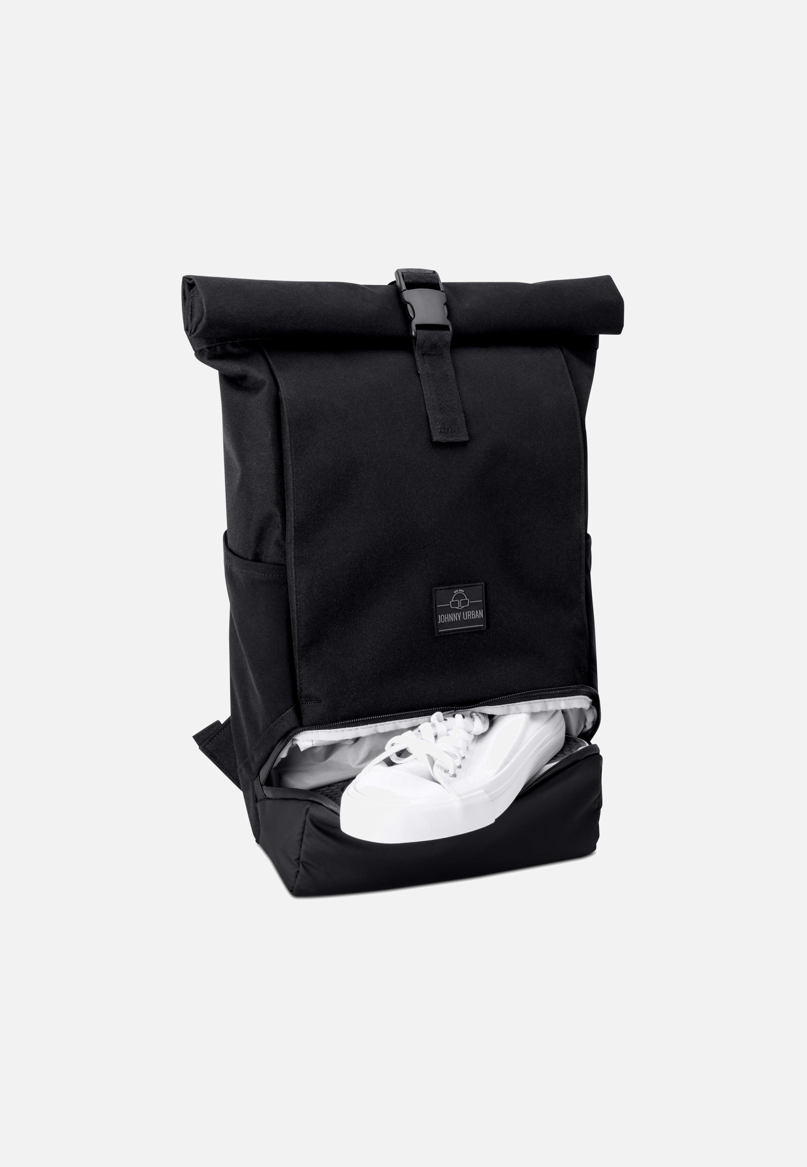 Johnny Urban Allen Medium Schwarz Rolltop Rucksack