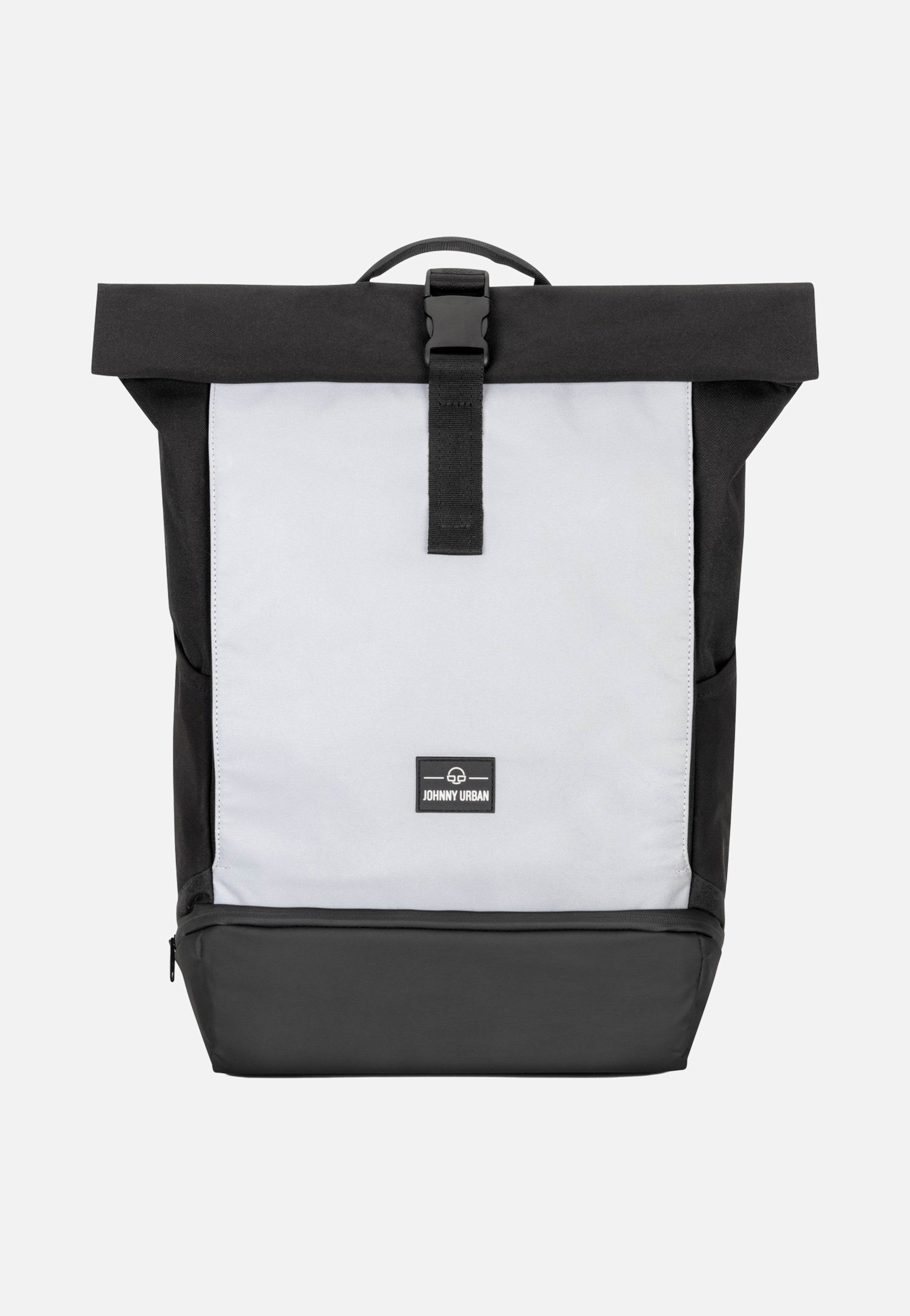 Johnny Urban Allen Large Black Reflective Rolltop Backpack