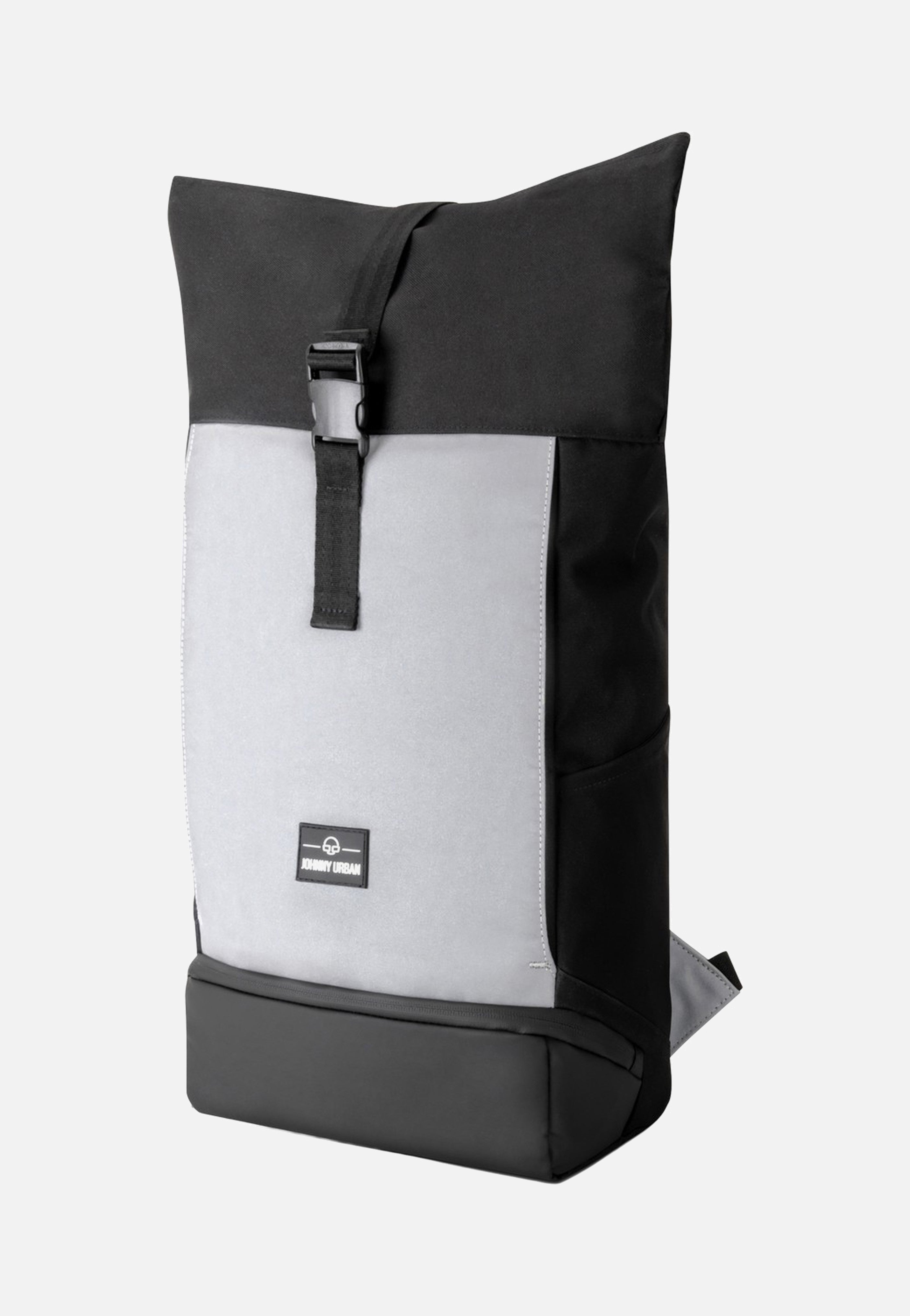 Johnny Urban Allen Medium Black Reflective Rolltop Backpack