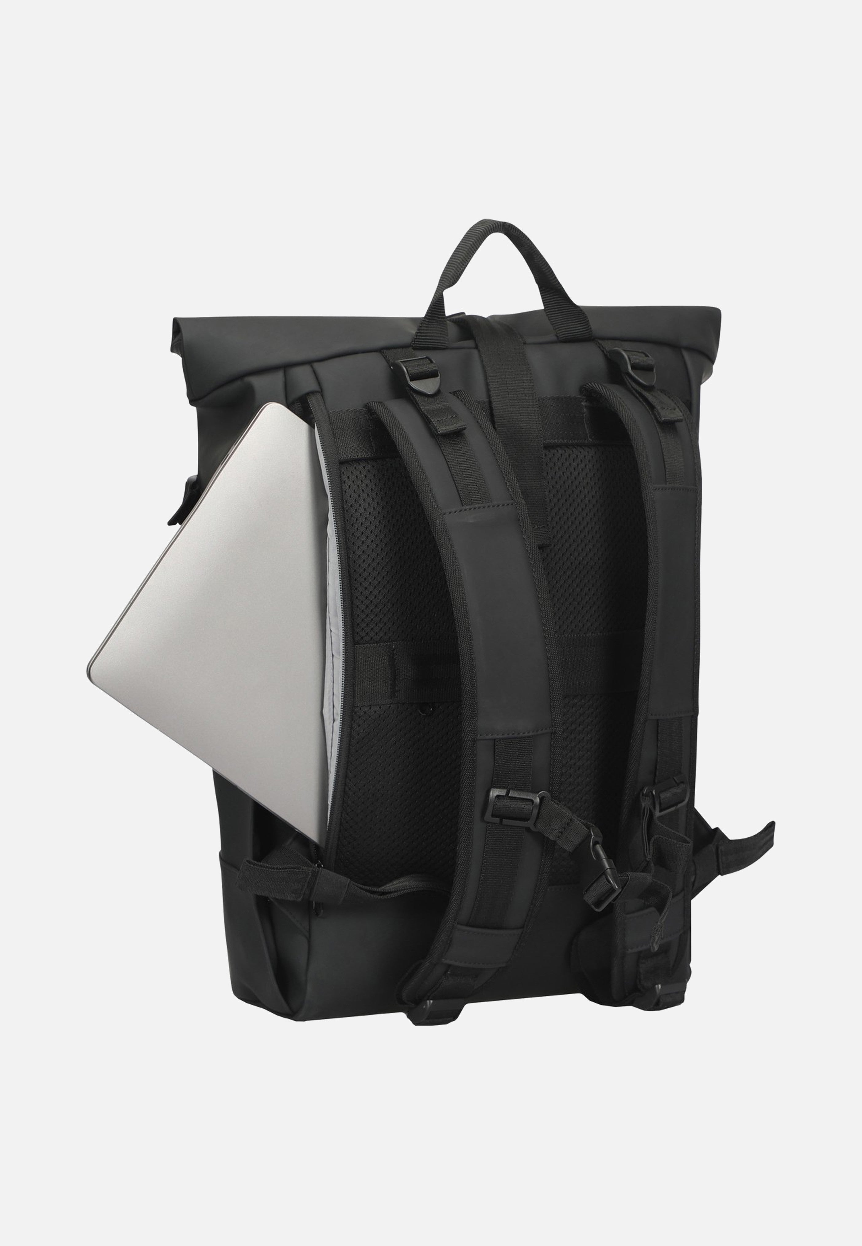 Johnny Urban Harvey Large Black Rolltop Rucksack