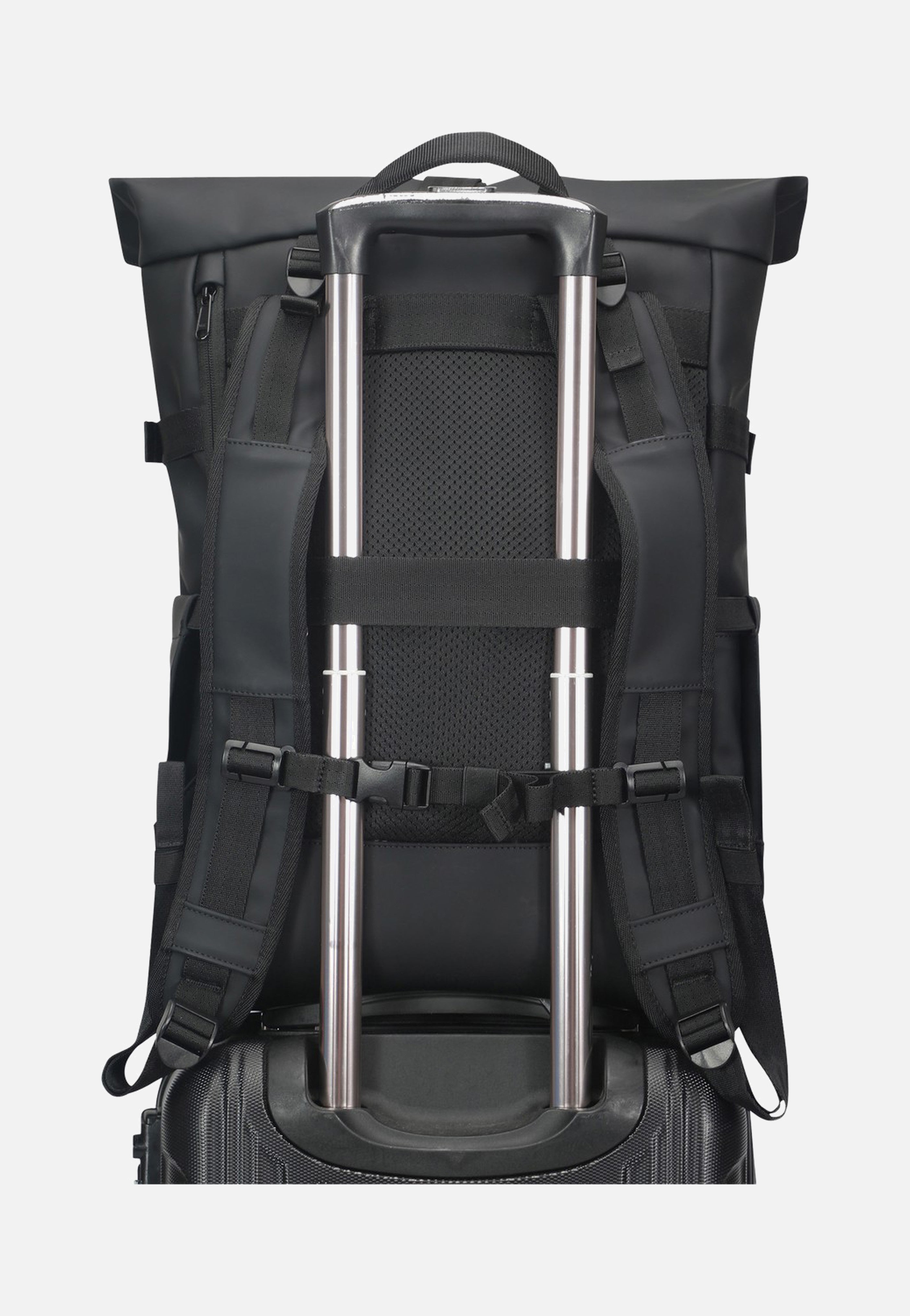 Johnny Urban Harvey Large Black Rolltop Rucksack