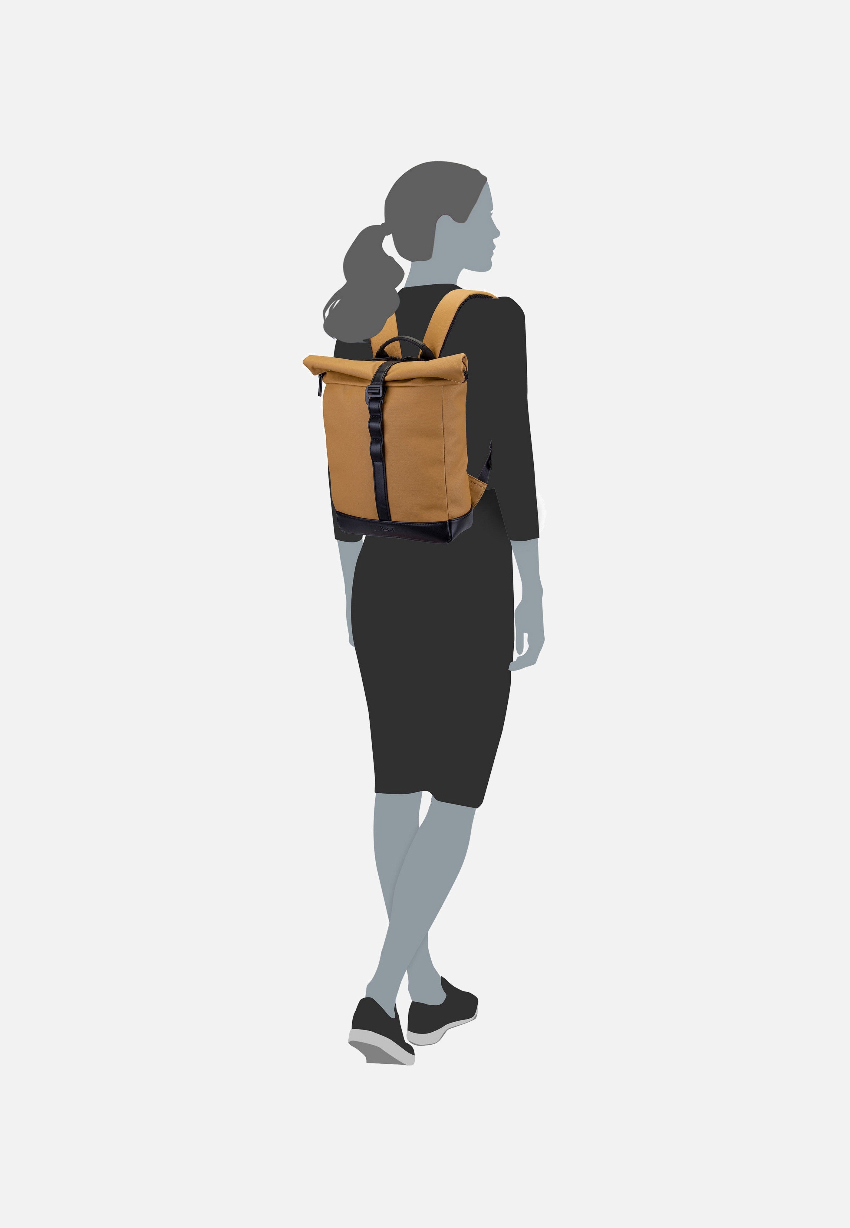 Jost - Borgholm Courier S 5310 Mustard - Rolltop Backpack | Women-Image