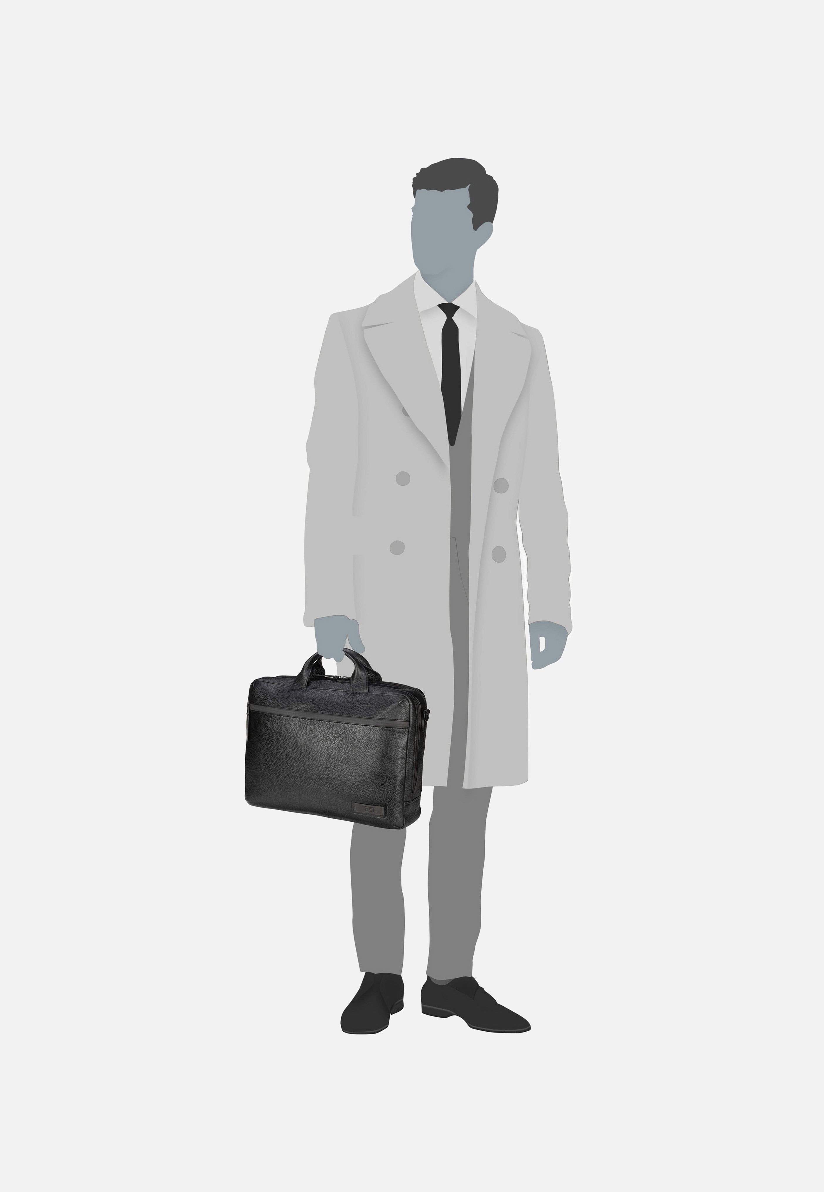Jost - Stockholm Business Bag L 2 Comp Black - Briefcase | Men-Image