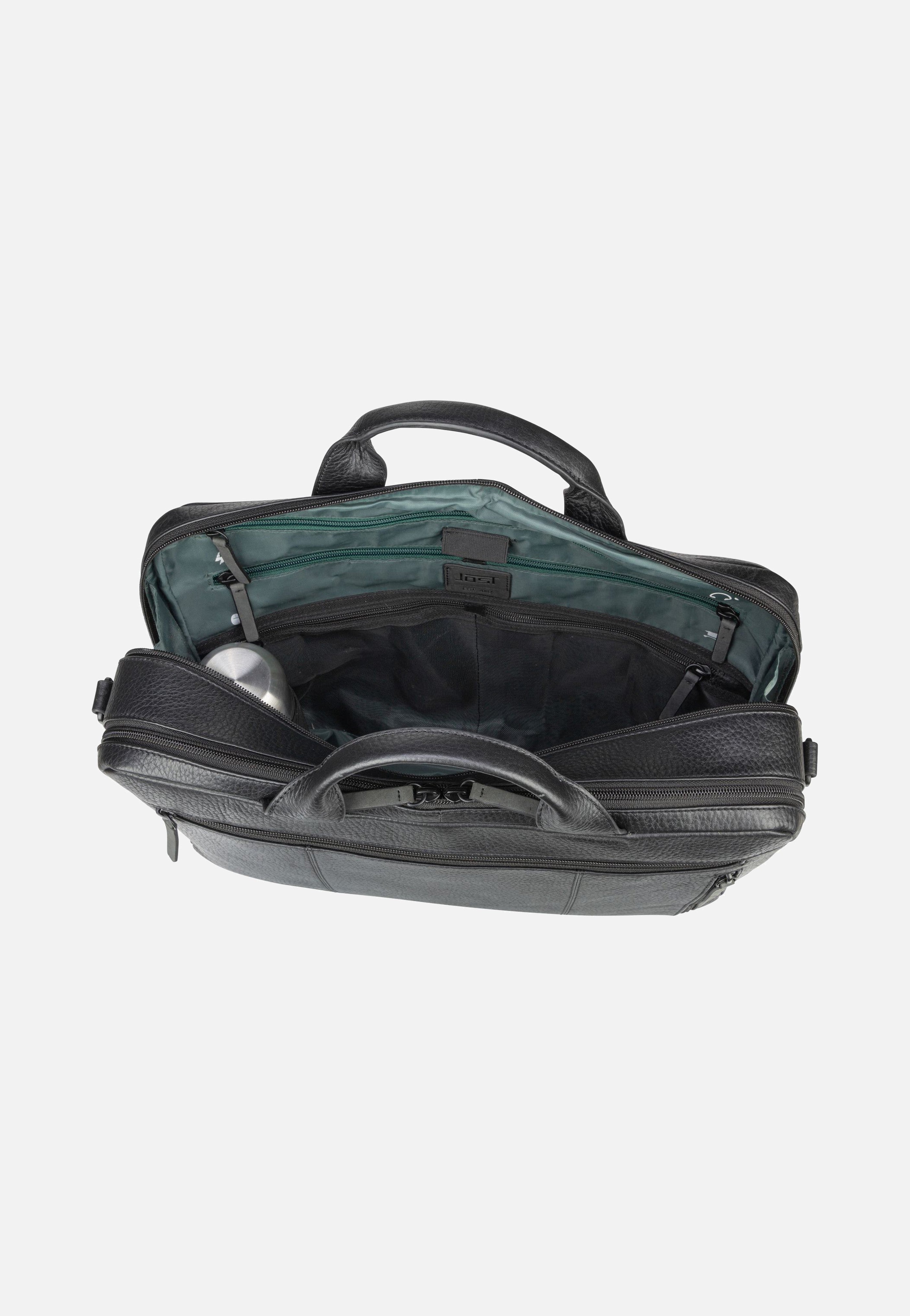 Jost - Stockholm Business Bag L 2 Comp Black - Briefcase | Men-Image