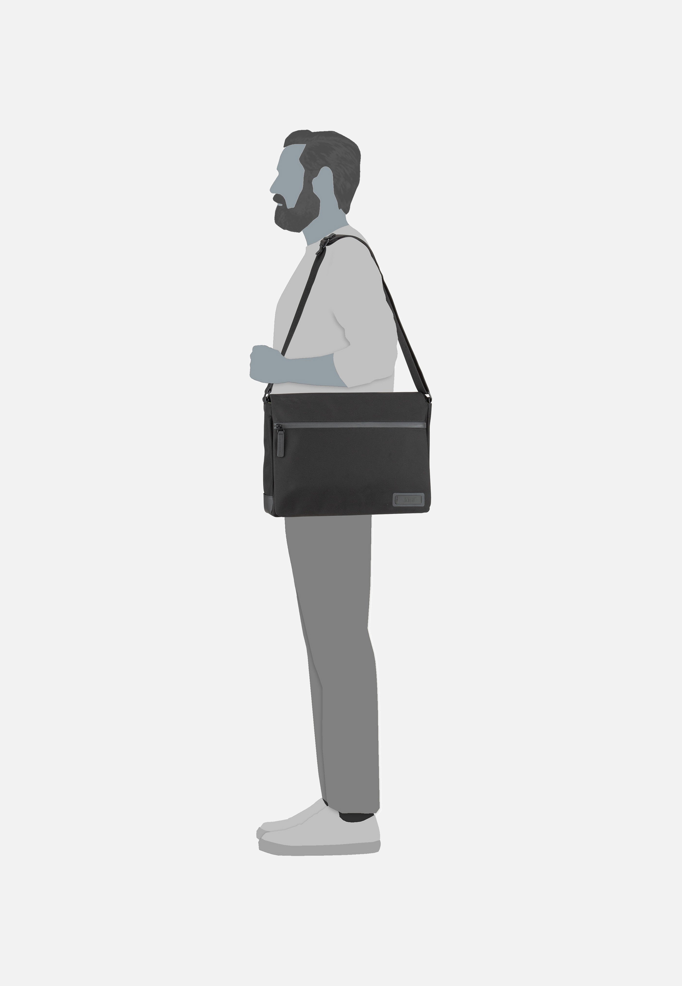 Jost - Tallinn Flap L Black - Messenger Bag | Men-Image