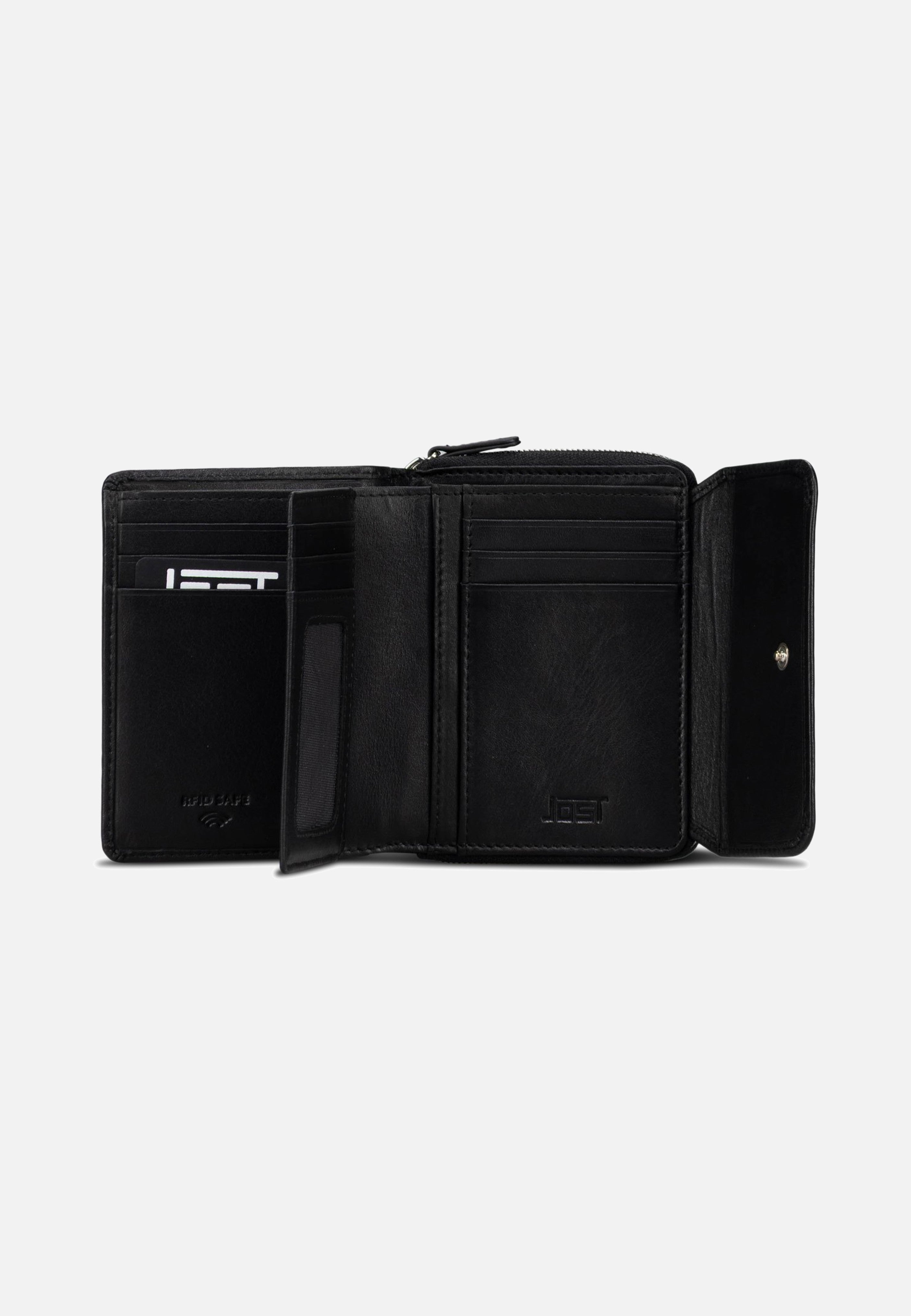 Jost Odense Zip 6332 Medium Black Portemonnaie