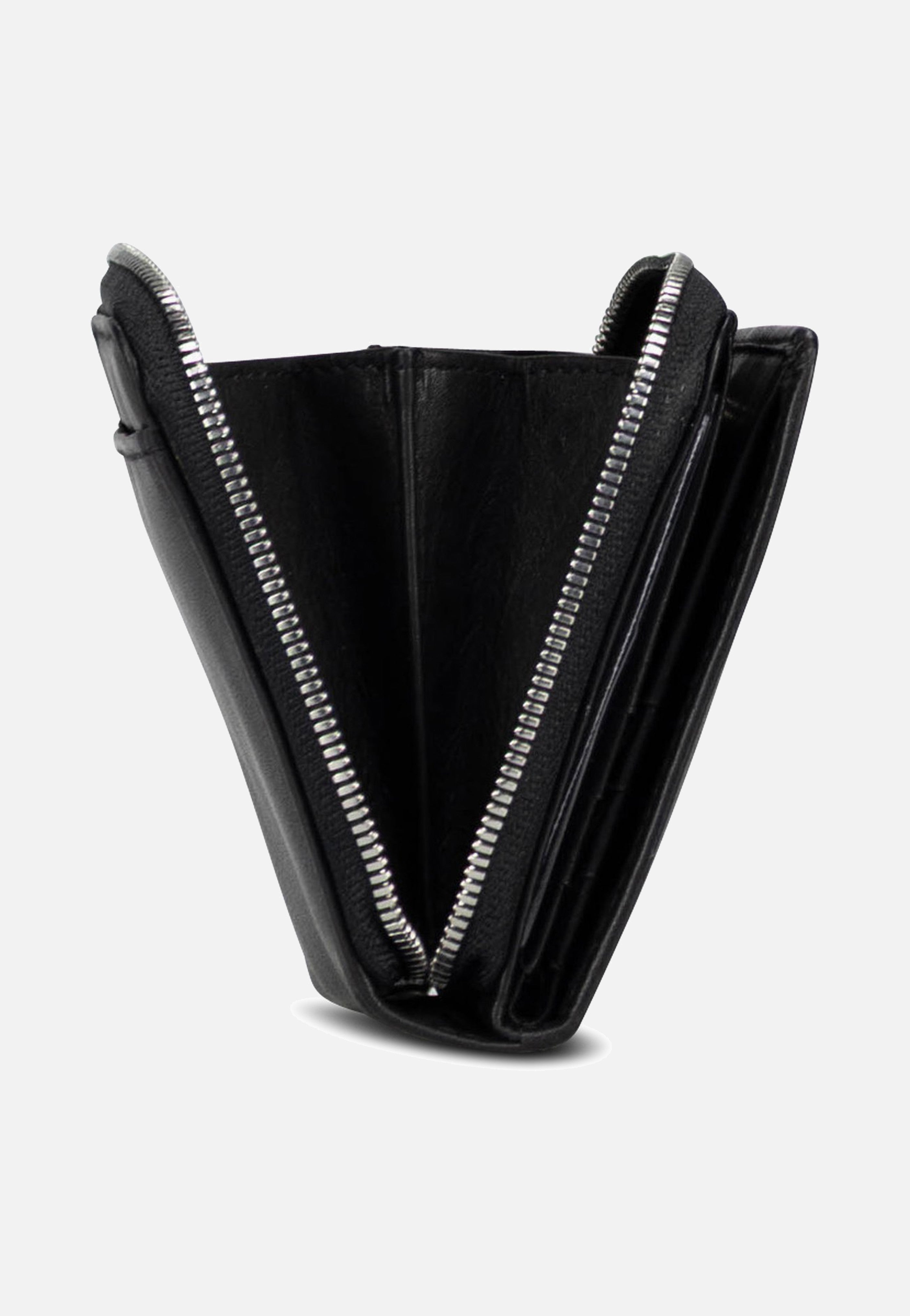 Jost Odense Zip 6334 Small Black Portemonnaie