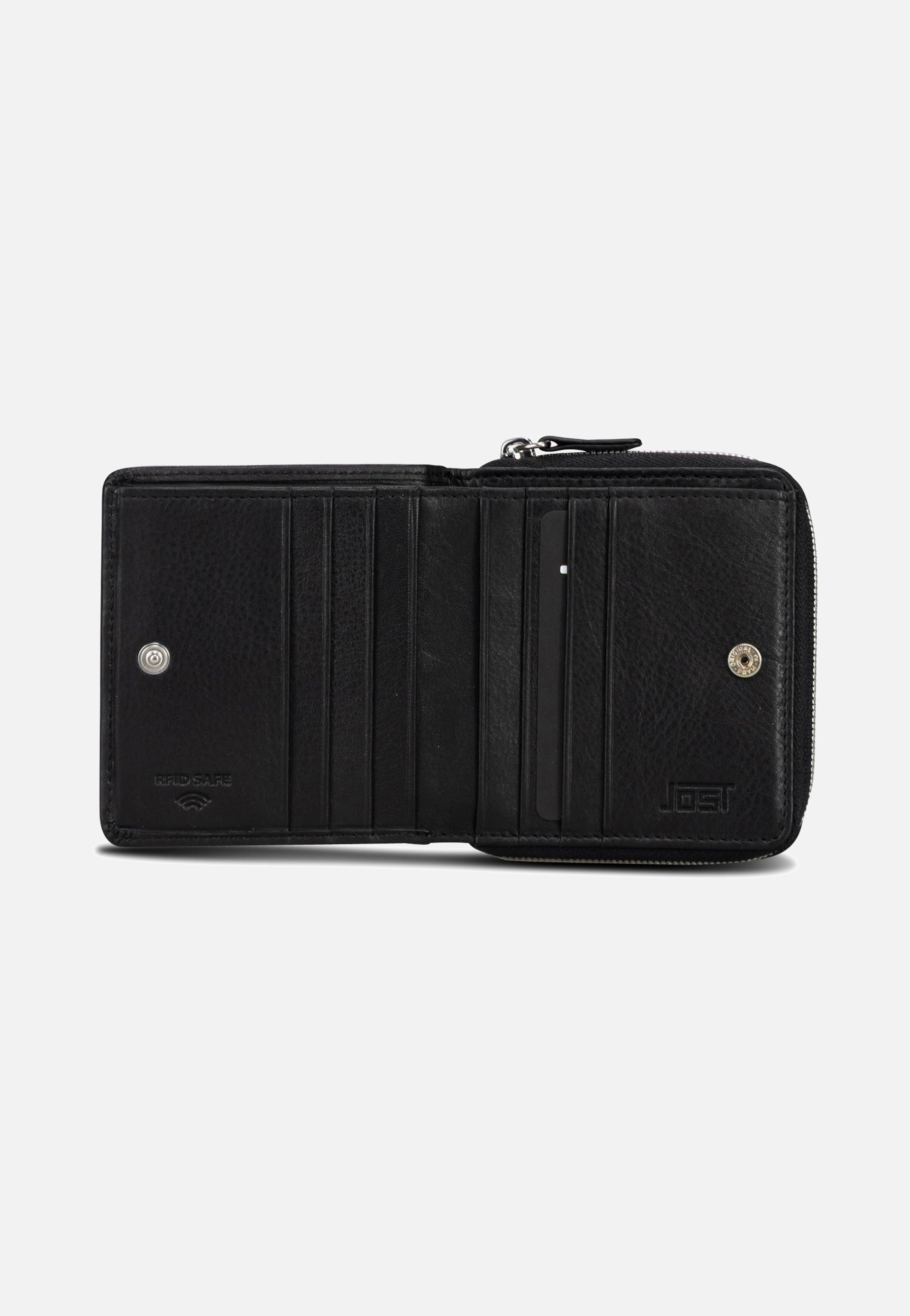 Jost Odense Zip 6334 Small Black Portemonnaie