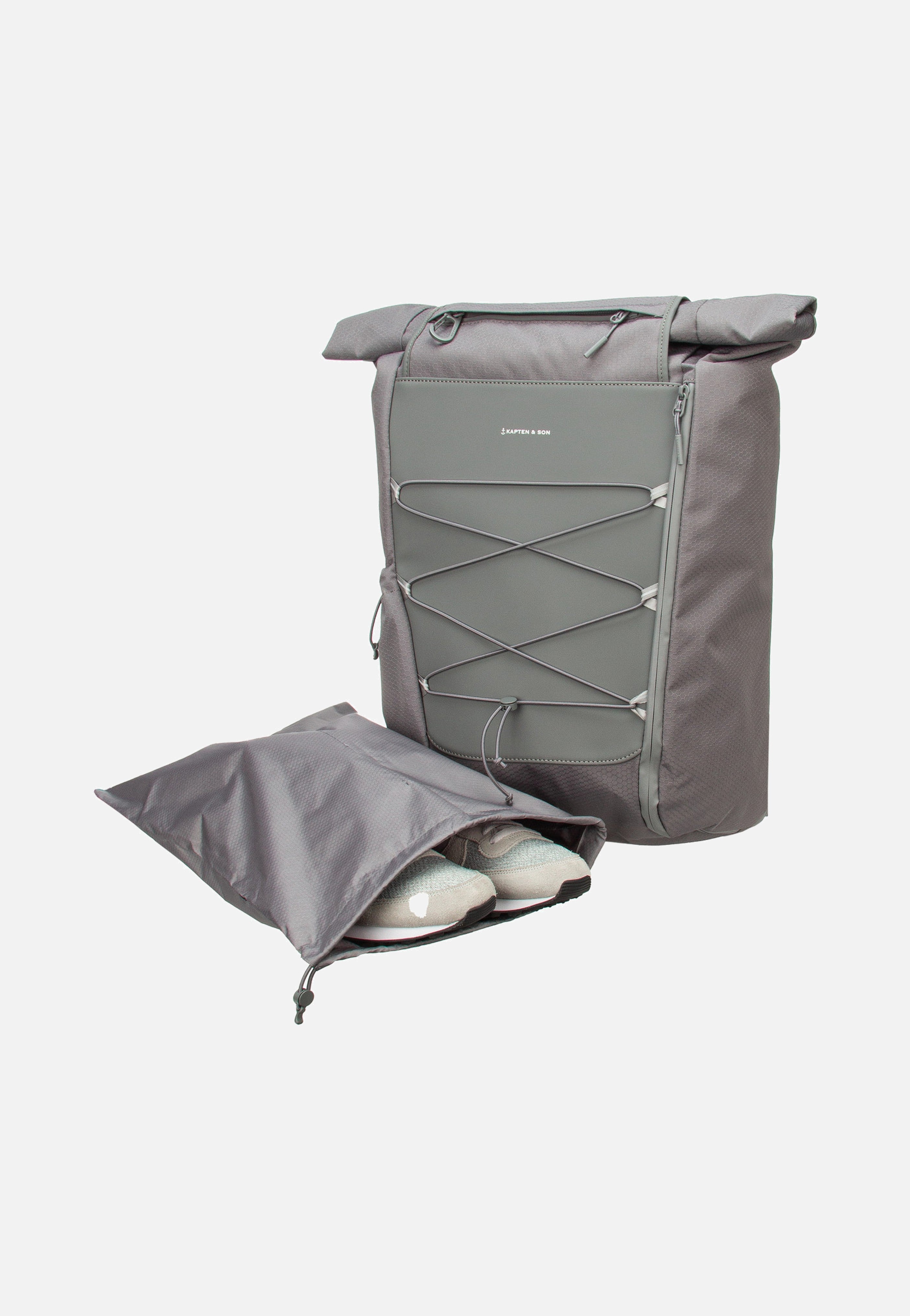 Kapten & Son - Banff Stone Grey - Rolltop Backpack | Neutral-Image