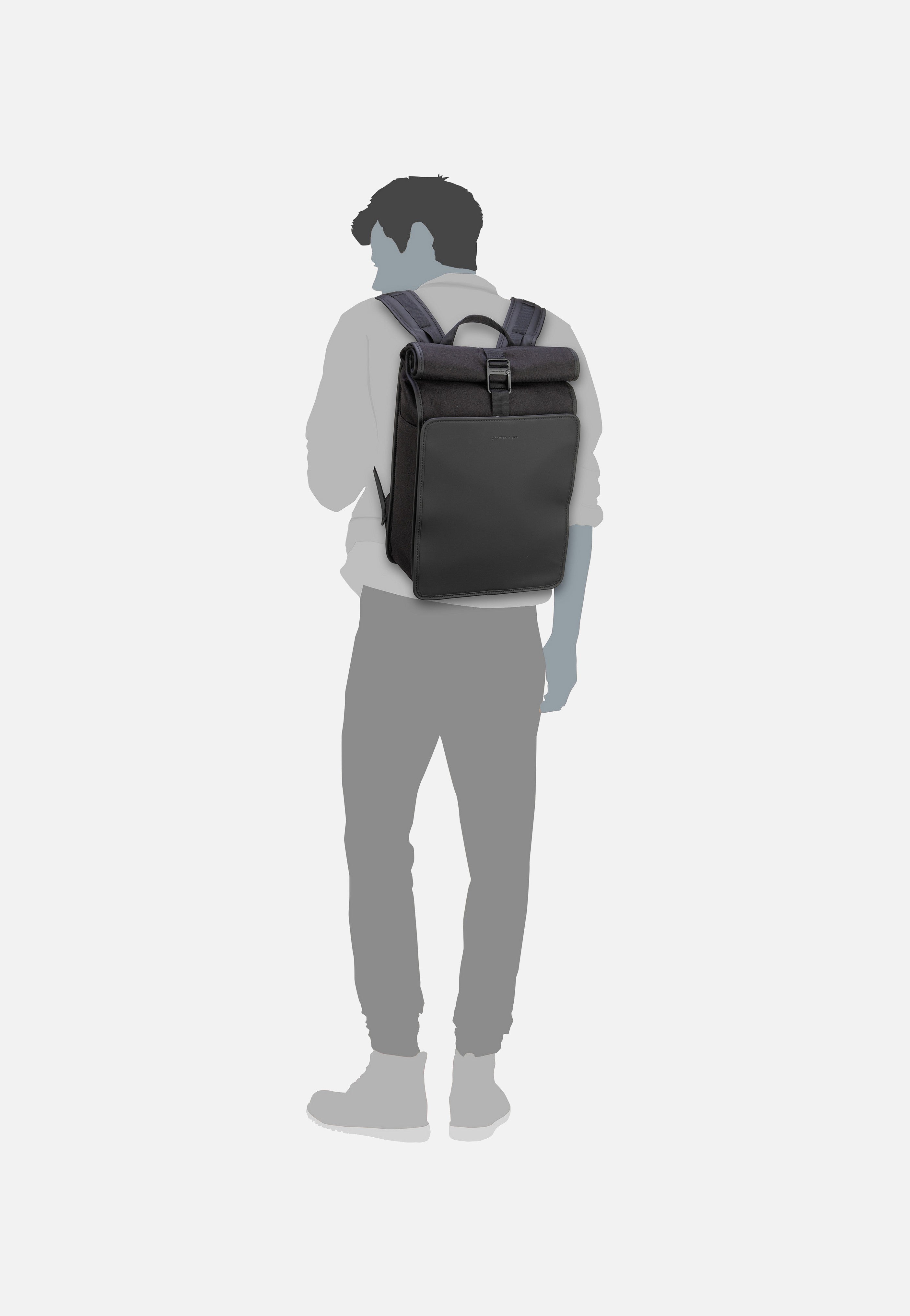 Kapten & Son - Lund Pro All Black - Rolltop Backpack | Neutral-Image