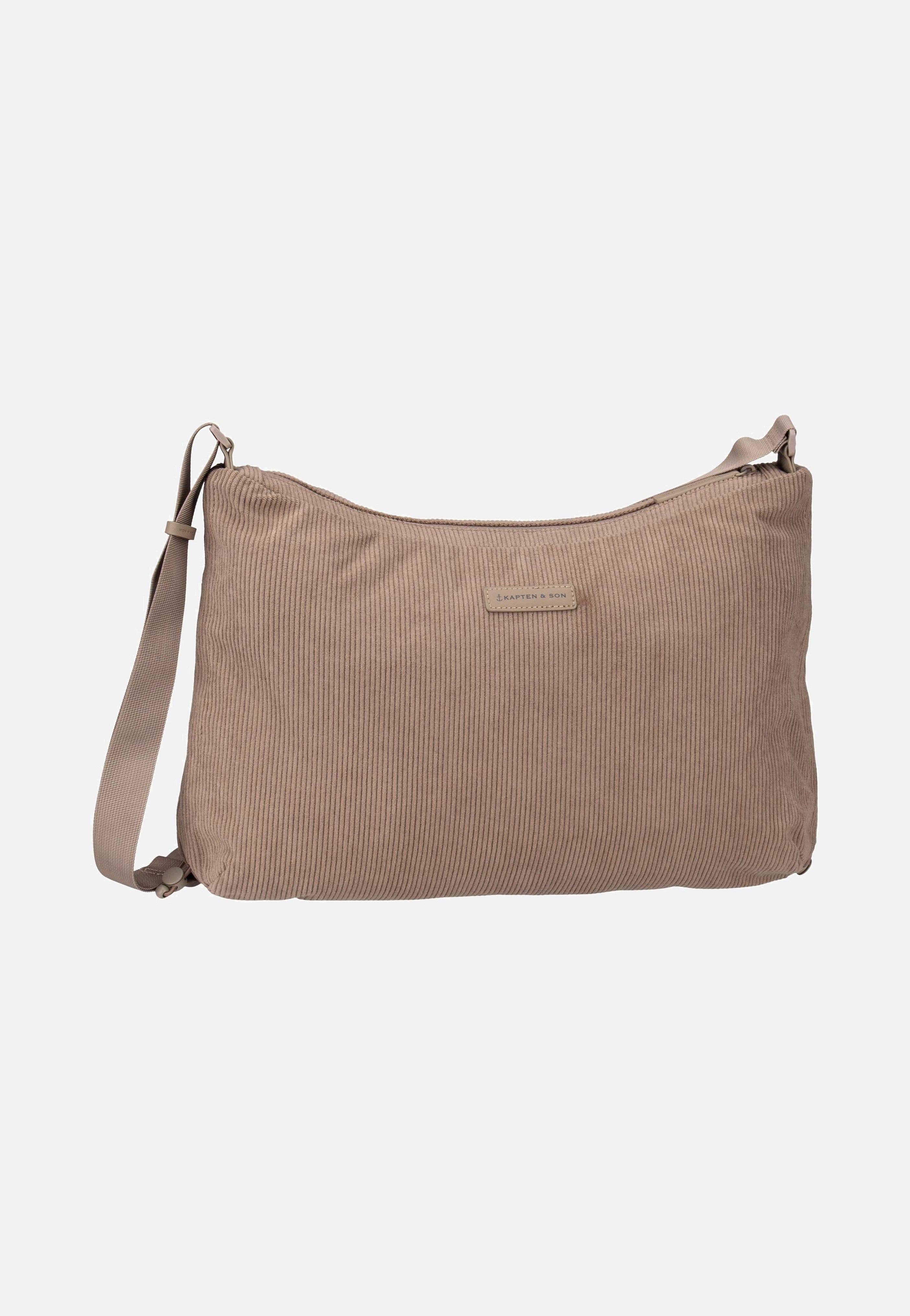 Kapten & Son - Skara Large Cord Dusty Khaki - Crossbody Bag | Neutral-Image