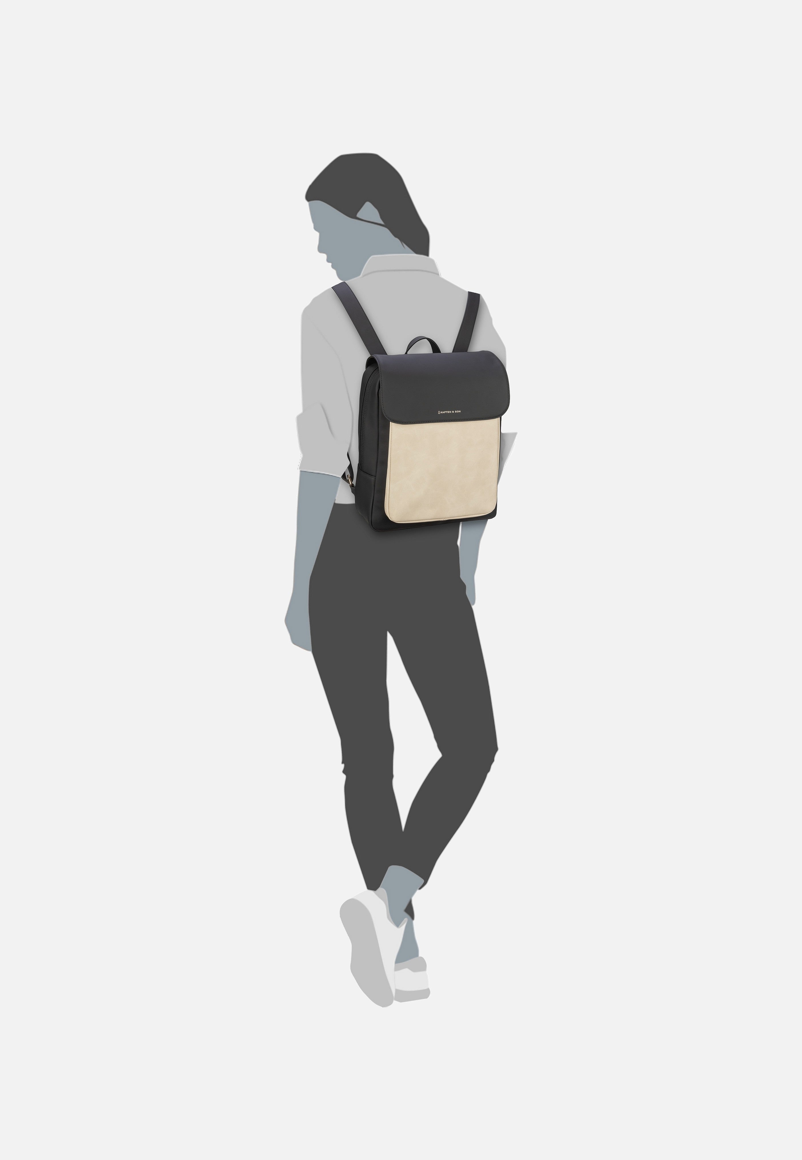 Kapten & Son Tromso Cream Black Rucksack
