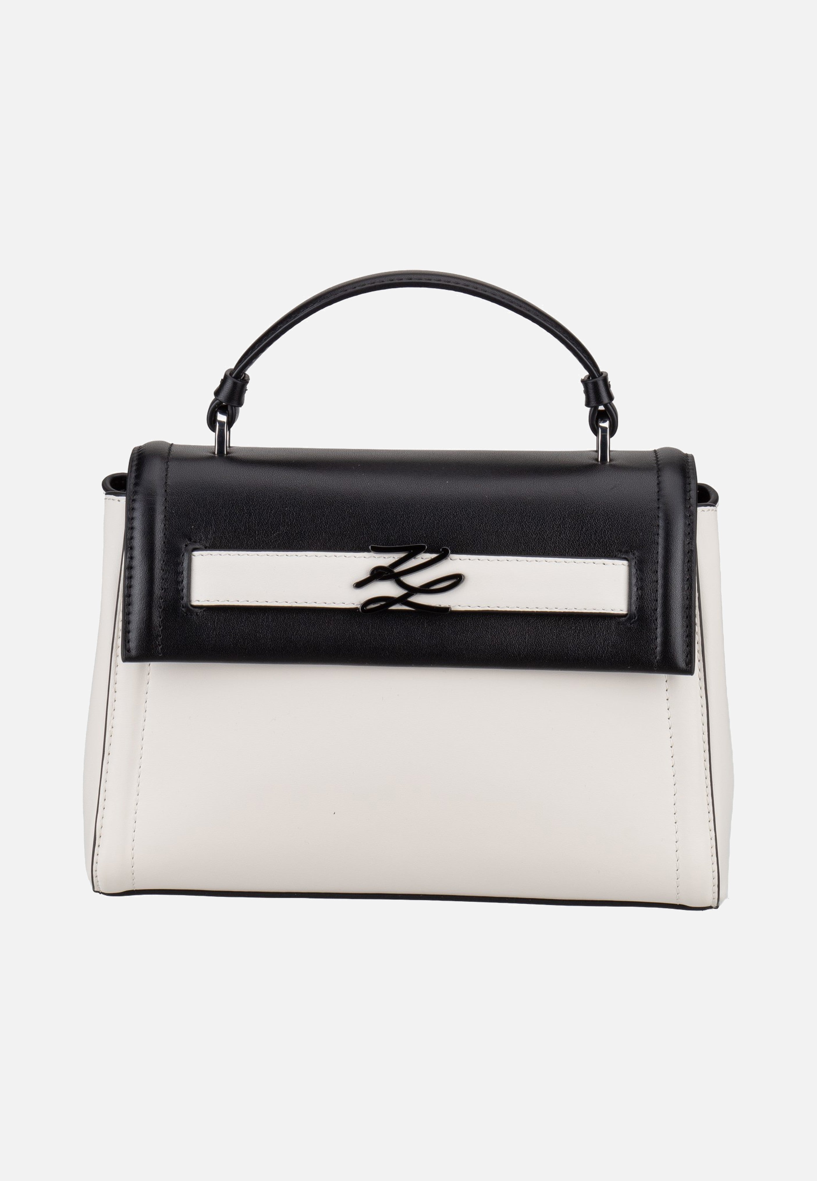 Karl Lagerfeld - K/Autograph SM Top Handle Colorblock Black/White - Handle Bag | Women-Image