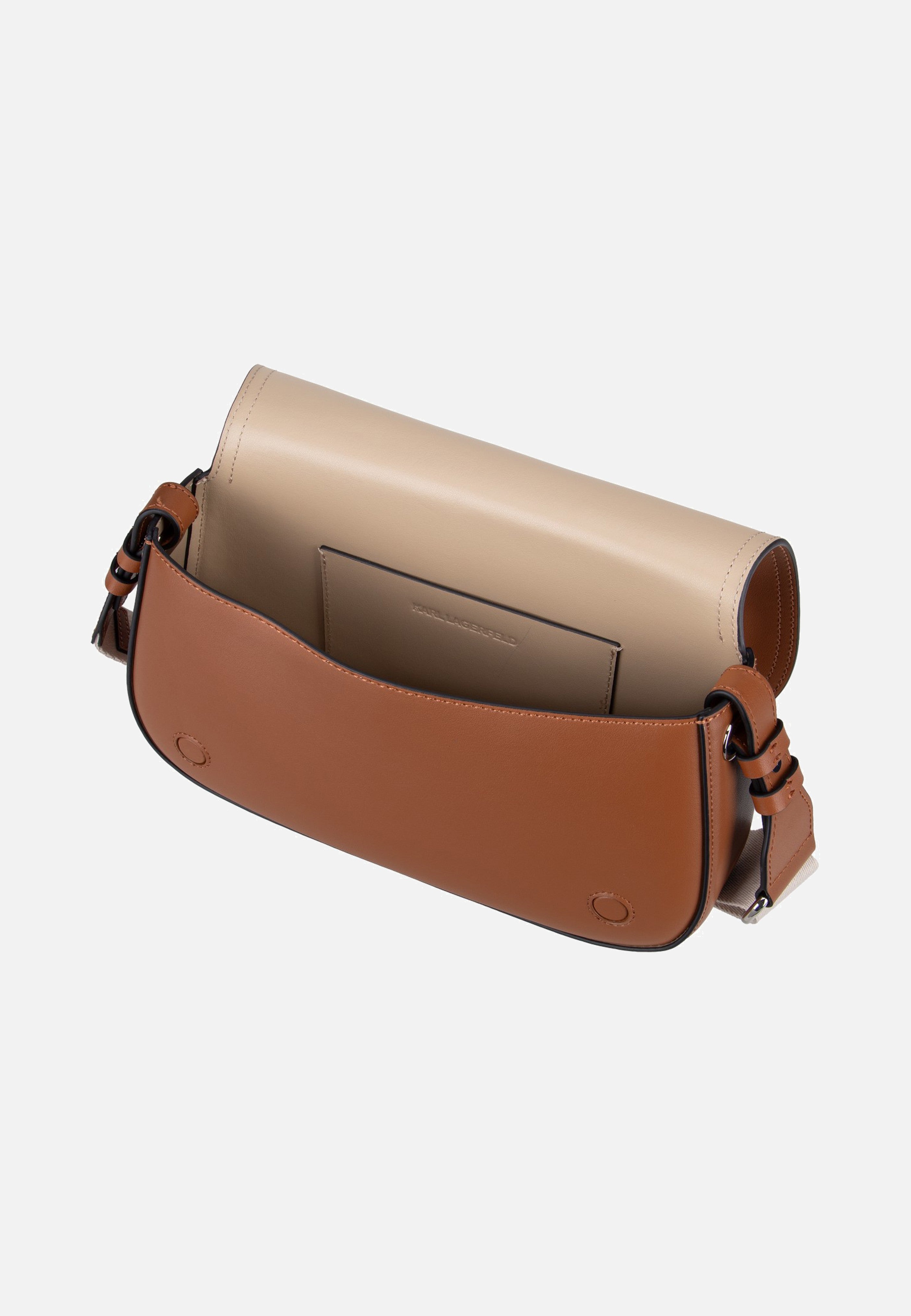 Karl Lagerfeld K/Circle Saddle CB Perforated Dark Tan Saddle Bag