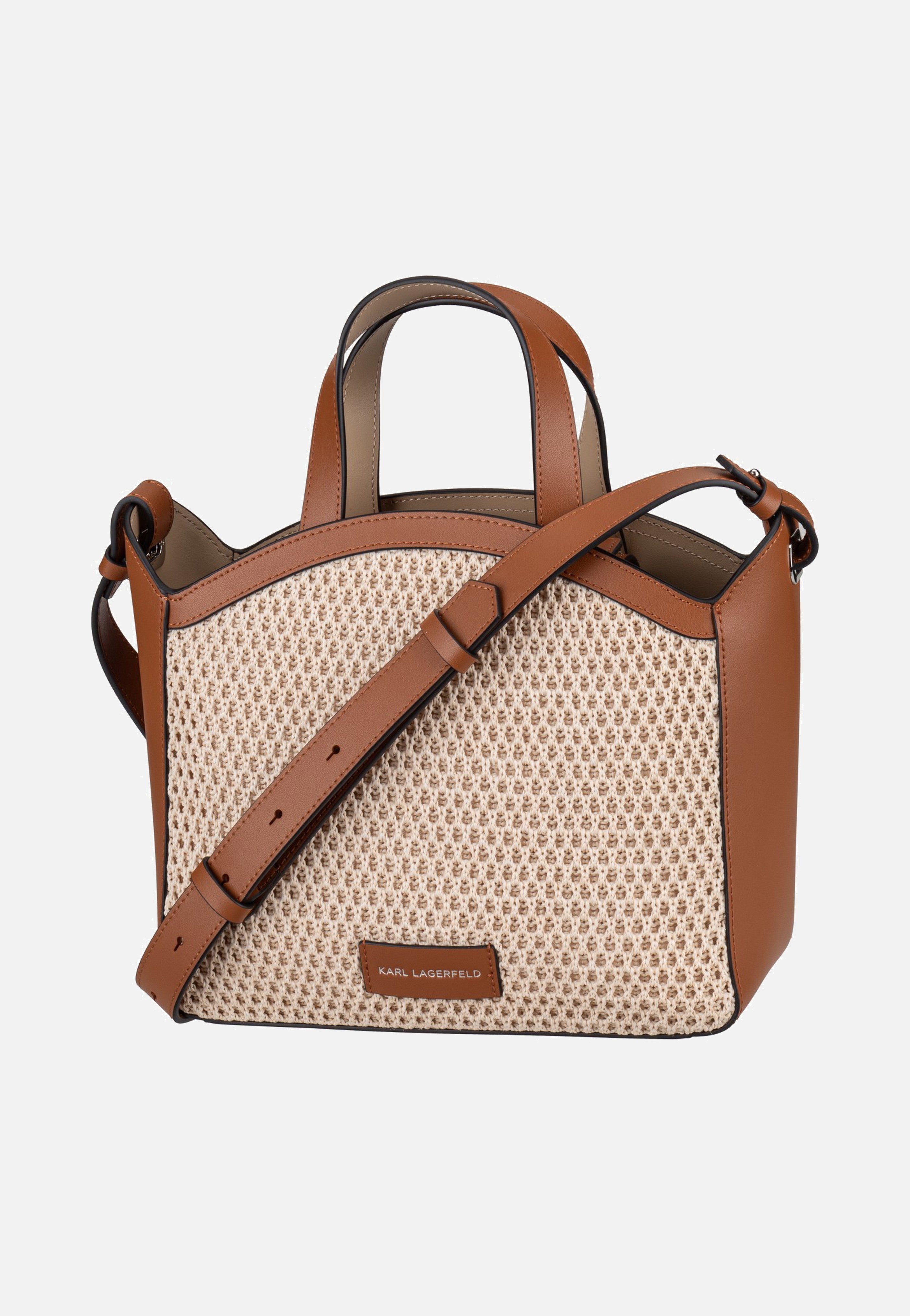 Karl Lagerfeld K/Circle SM Tote Raffia Mesh Natural/Tan Tote Bag