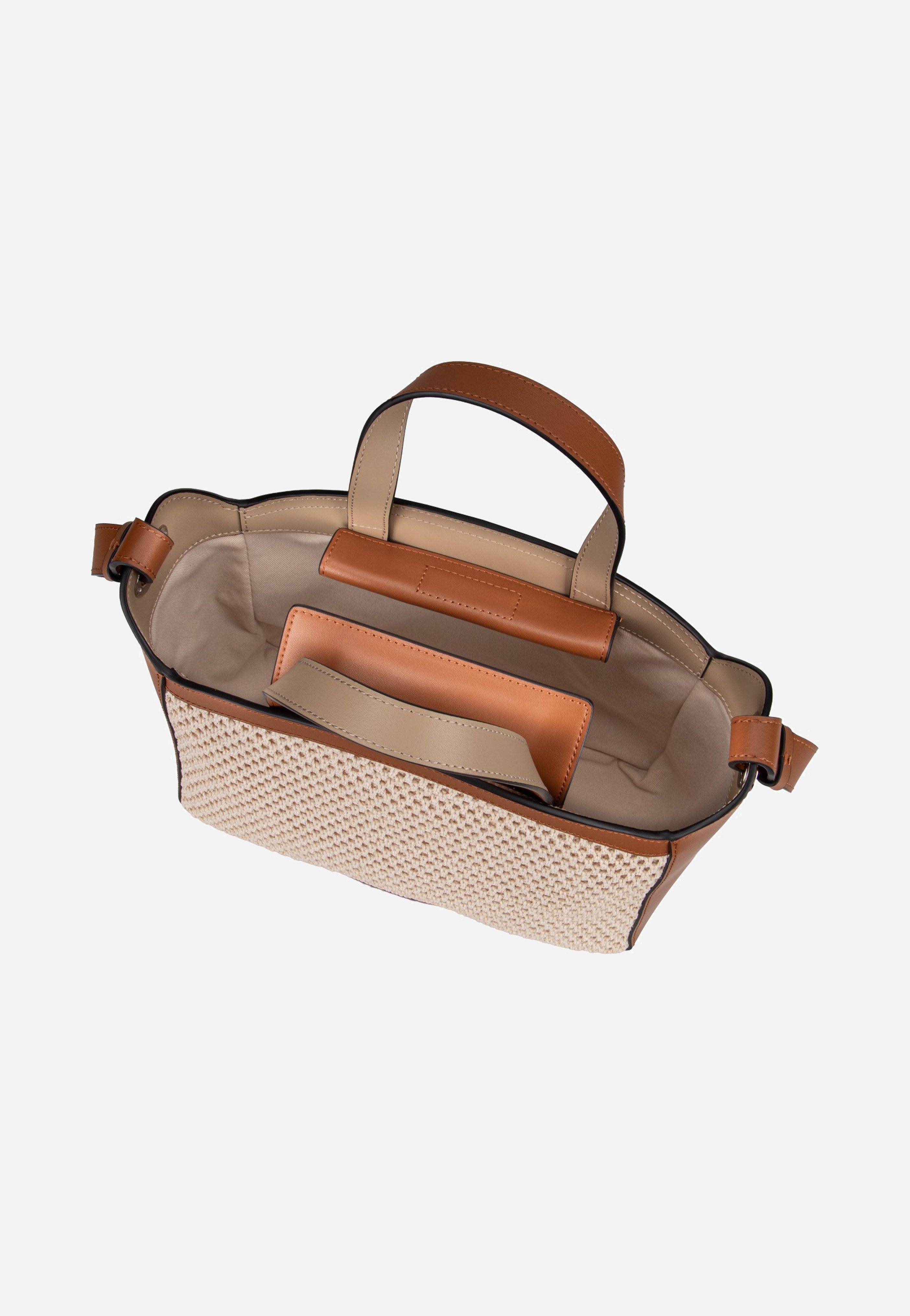 Karl Lagerfeld K/Circle SM Tote Raffia Mesh Natural/Tan Tote Bag
