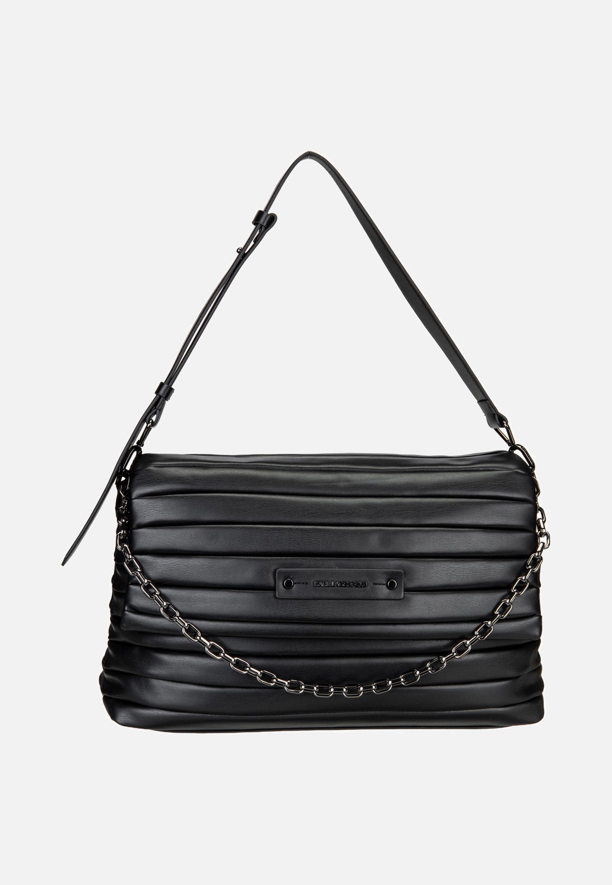 Karl Lagerfeld K/Essential Plie Medium Flap Shb Black-Gunmetal Abendtasche