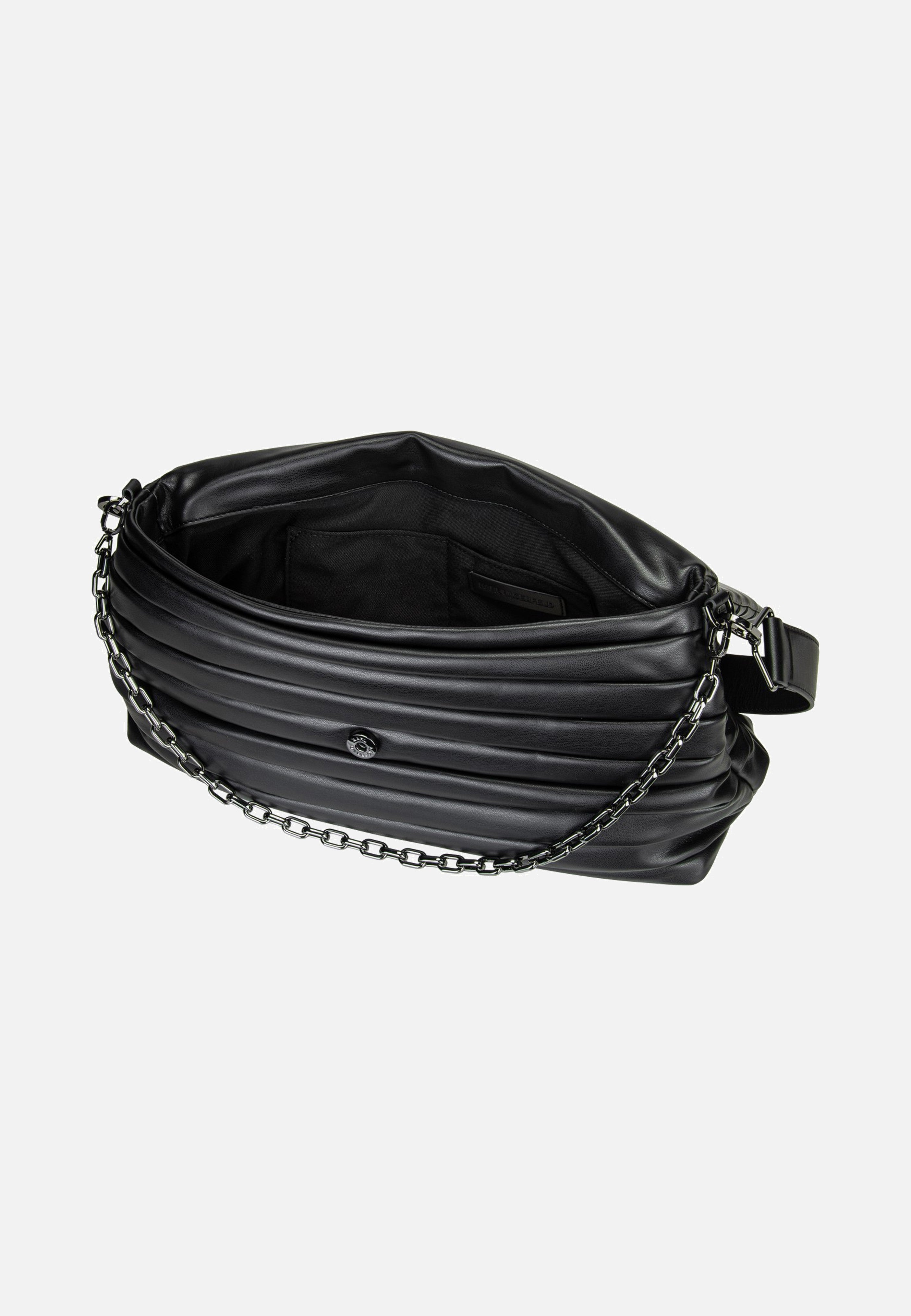 Karl Lagerfeld K/Essential Plie Medium Flap Shb Black-Gunmetal Abendtasche