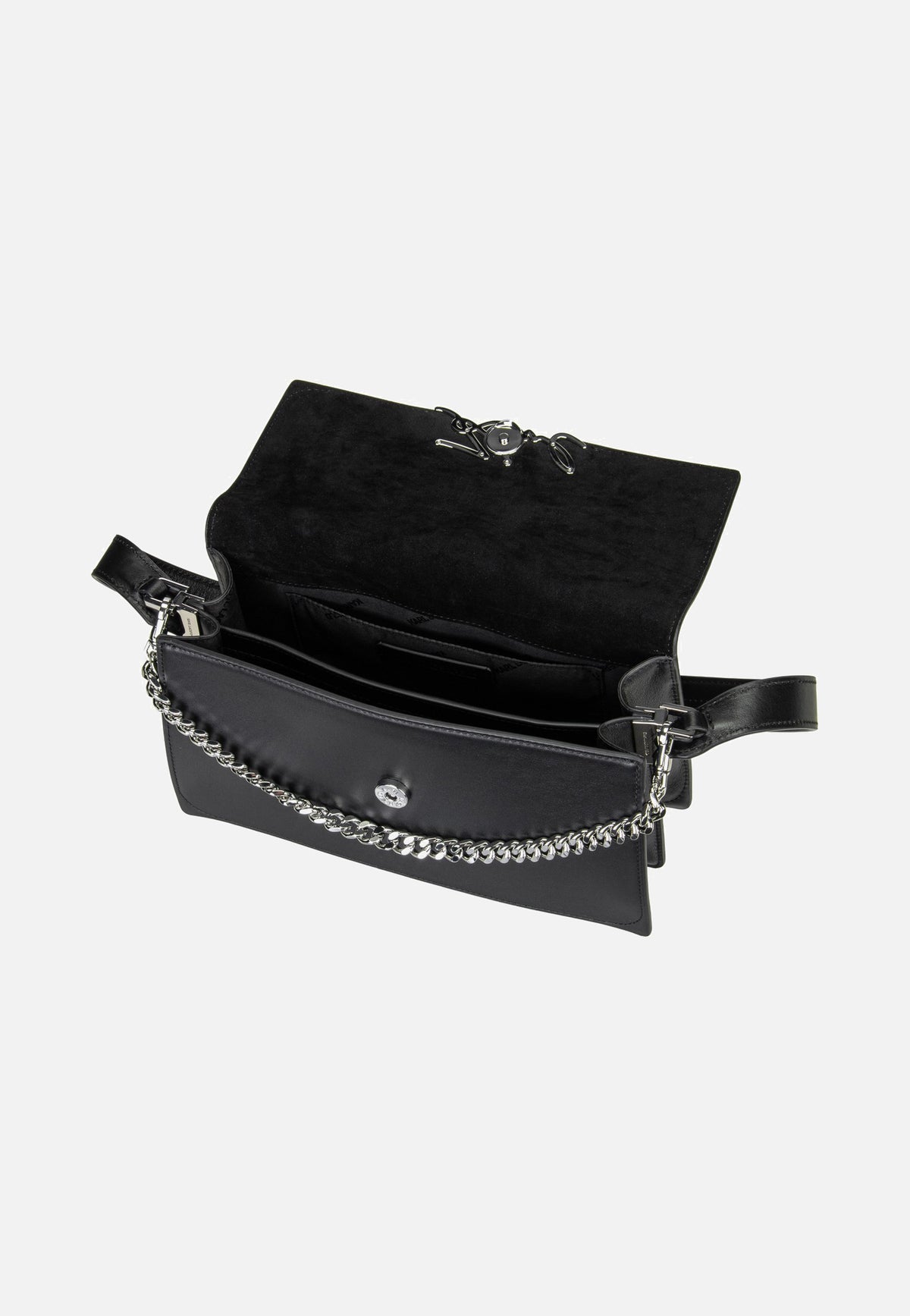 Karl Lagerfeld K/Signature Medium Flap Shb Black-Nickel Abendtasche