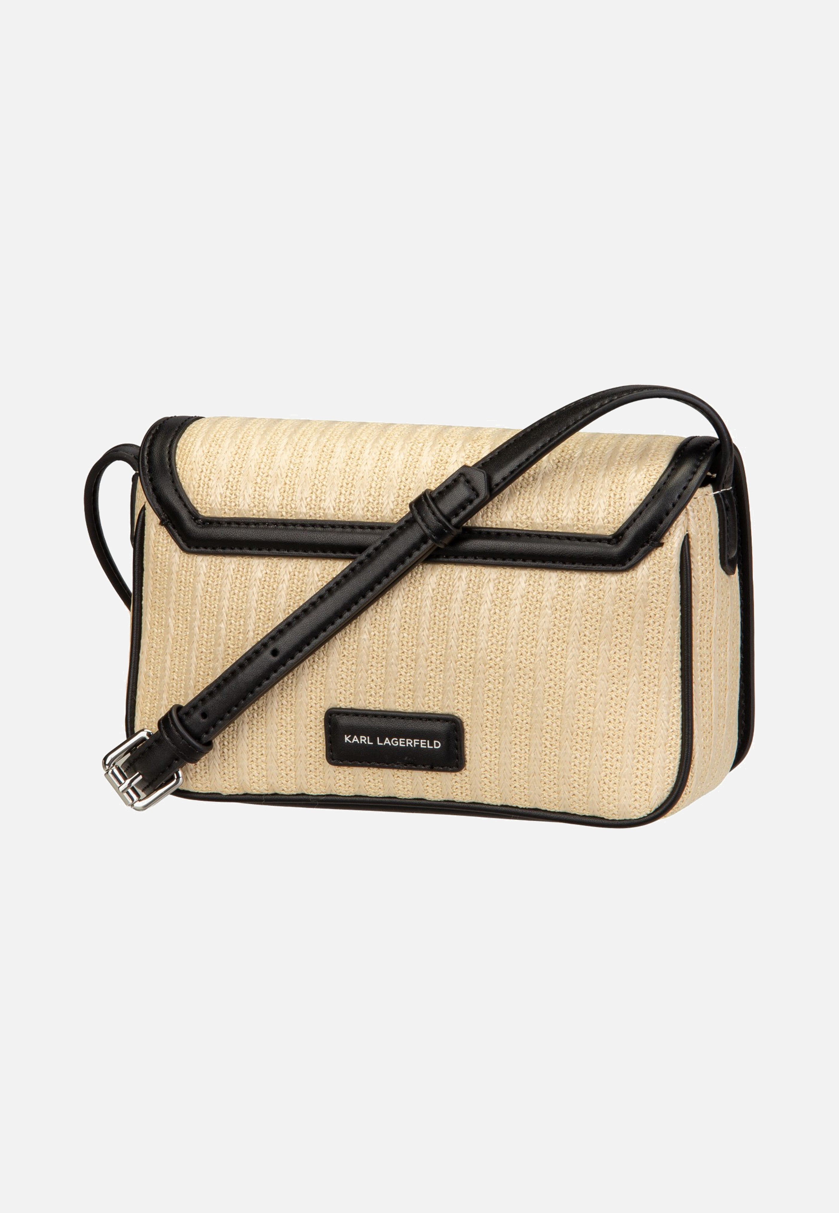 Karl Lagerfeld K/Signature Raffia Crossbody Natural/Black Umhängetasche
