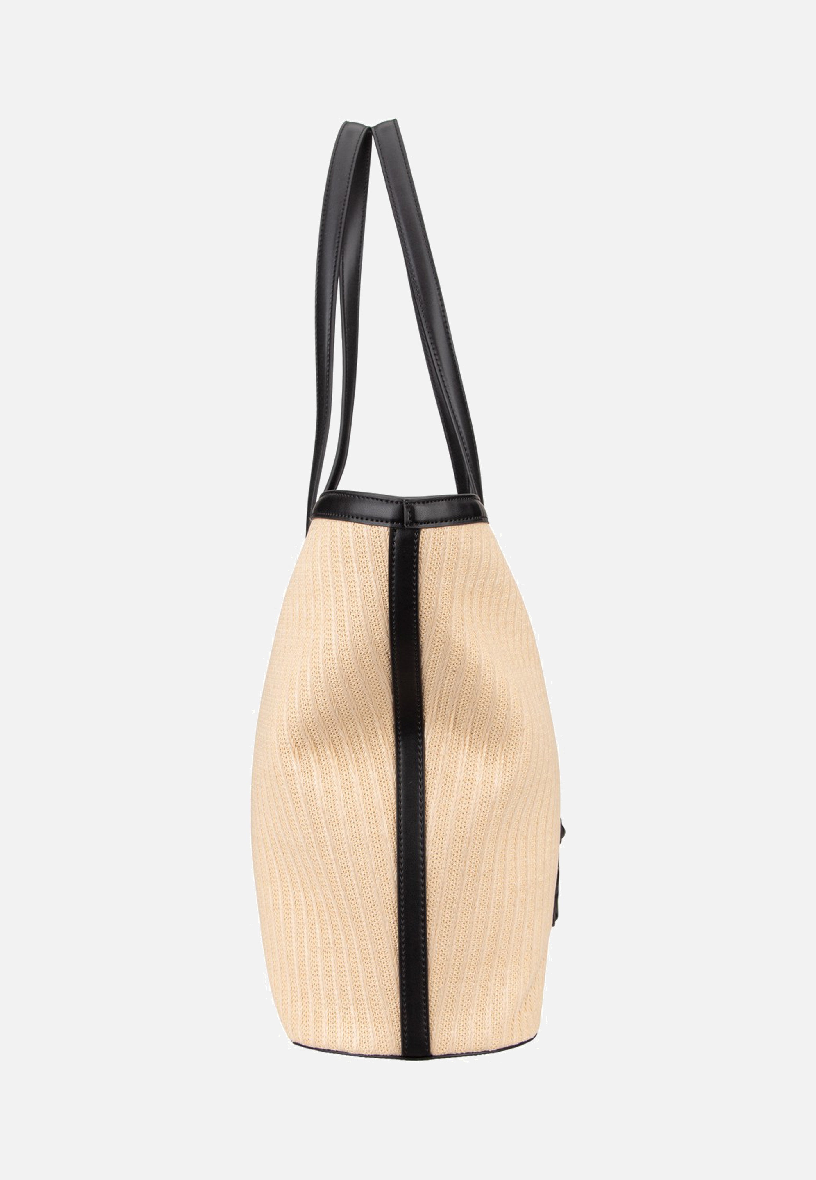 Karl Lagerfeld K/Signature Raffia MD Tote Natural/Black Shopper