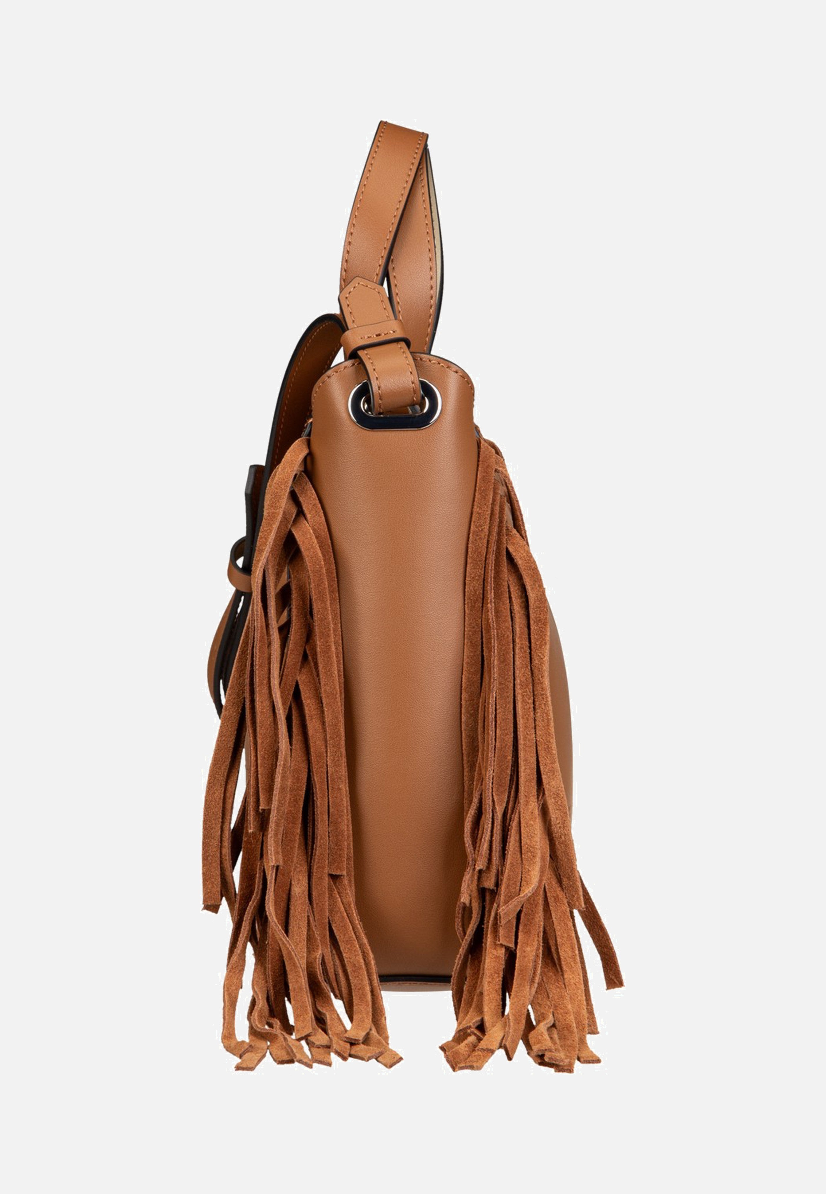 Karl Lagerfeld K/Circle SM Zip Tote Fringes Dark Tan Tote Bag