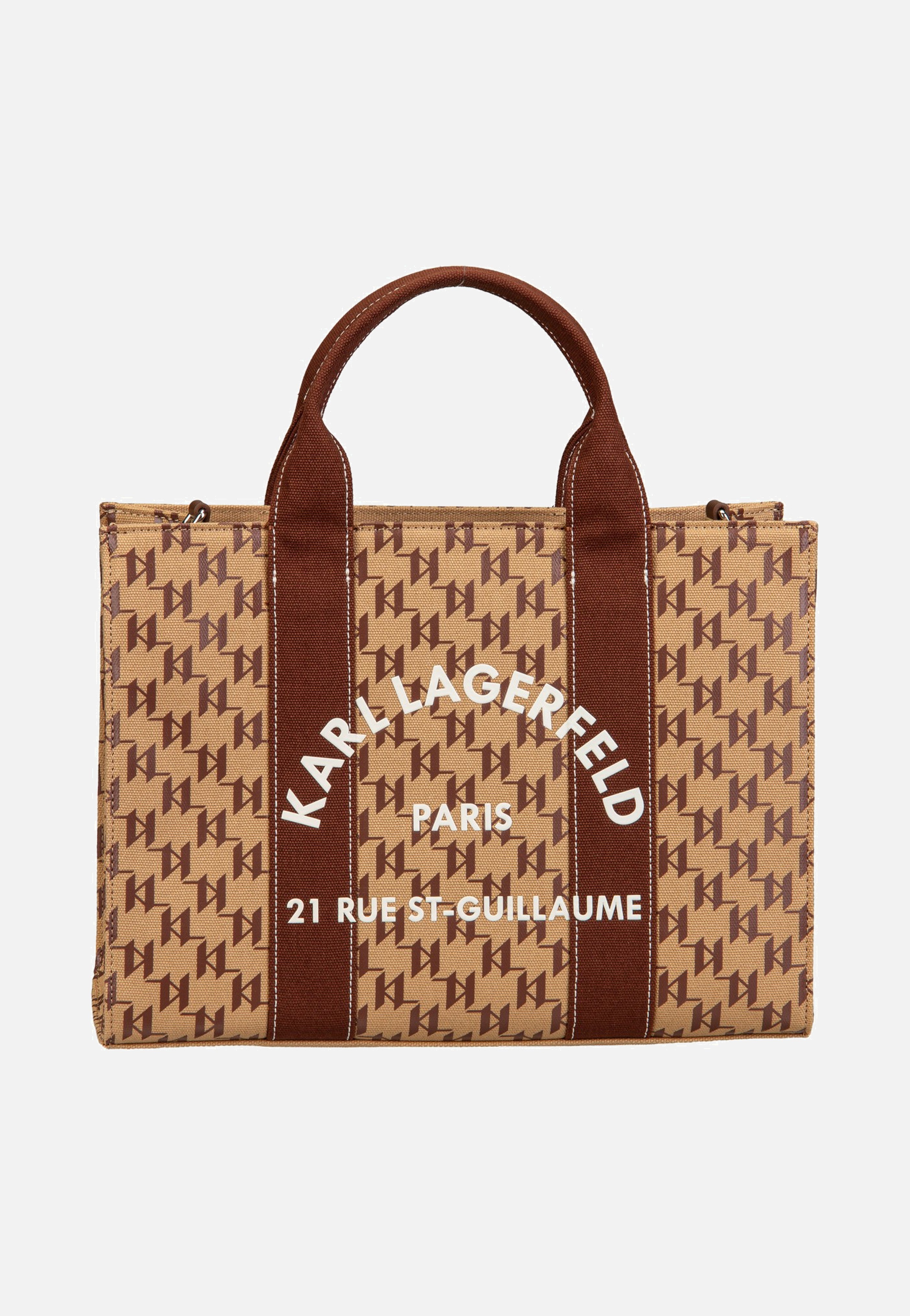 Karl Lagerfeld K/RSG Square Mono MD Tote Monogram Nougat Brown Tote Bag