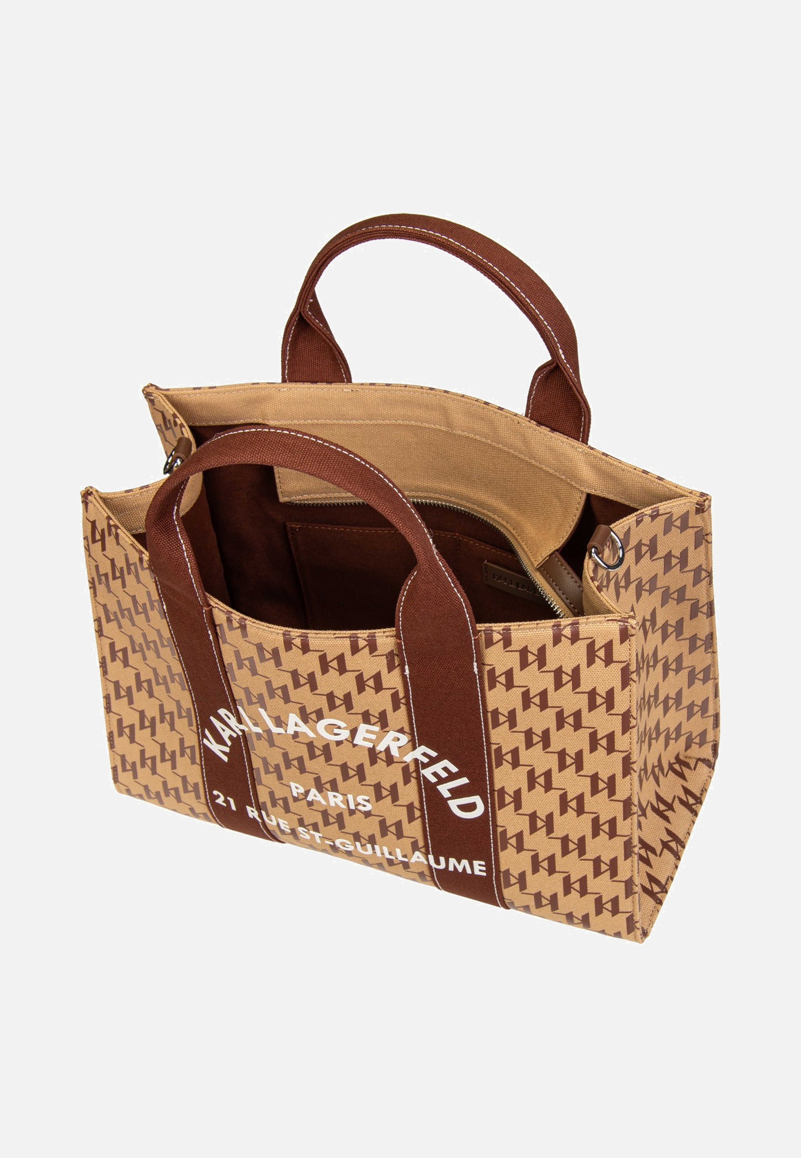 Karl Lagerfeld K/RSG Square Mono MD Tote Monogram Nougat Brown Tote Bag