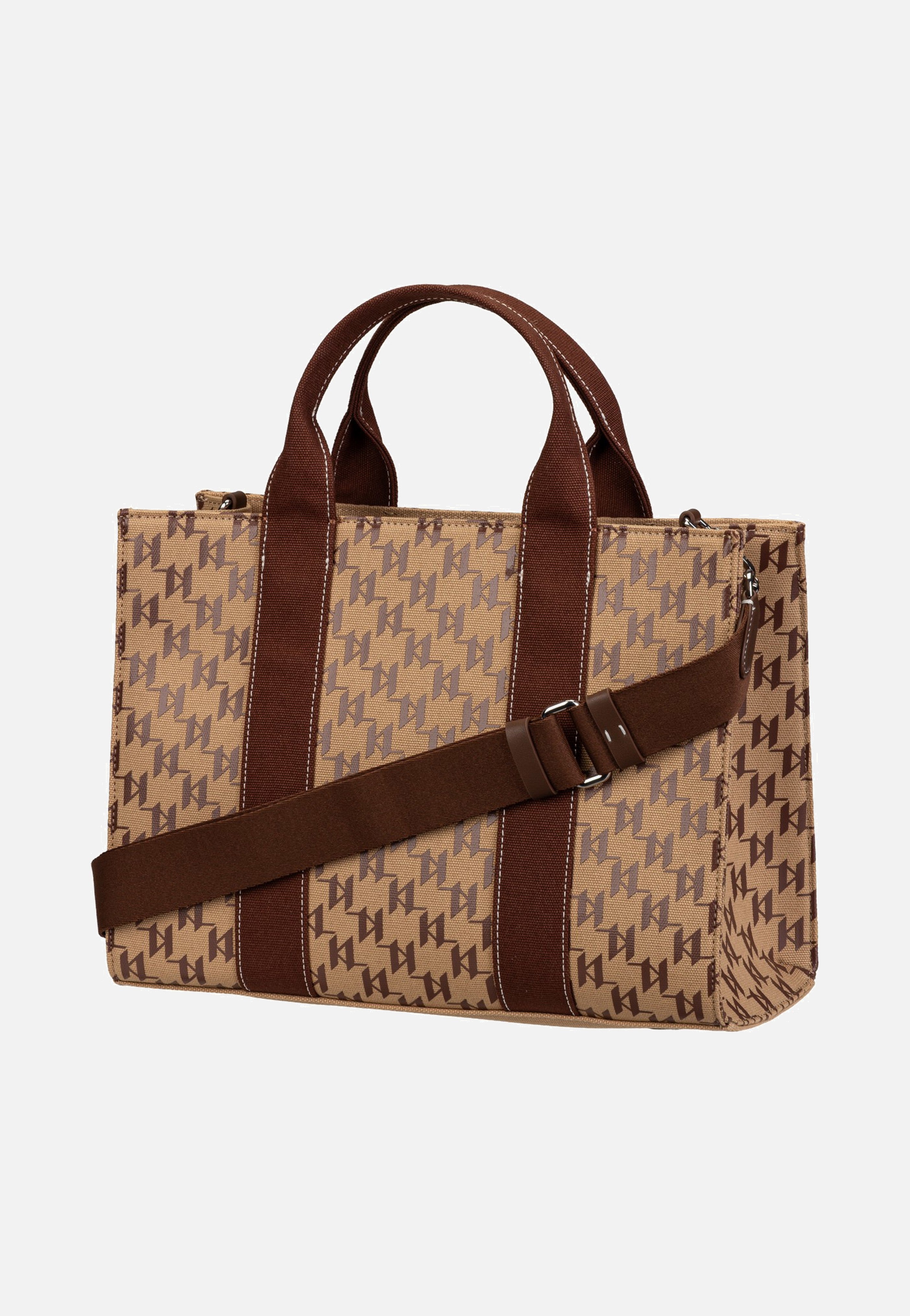 Karl Lagerfeld K/RSG Square Mono MD Tote Monogram Nougat Brown Tote Bag