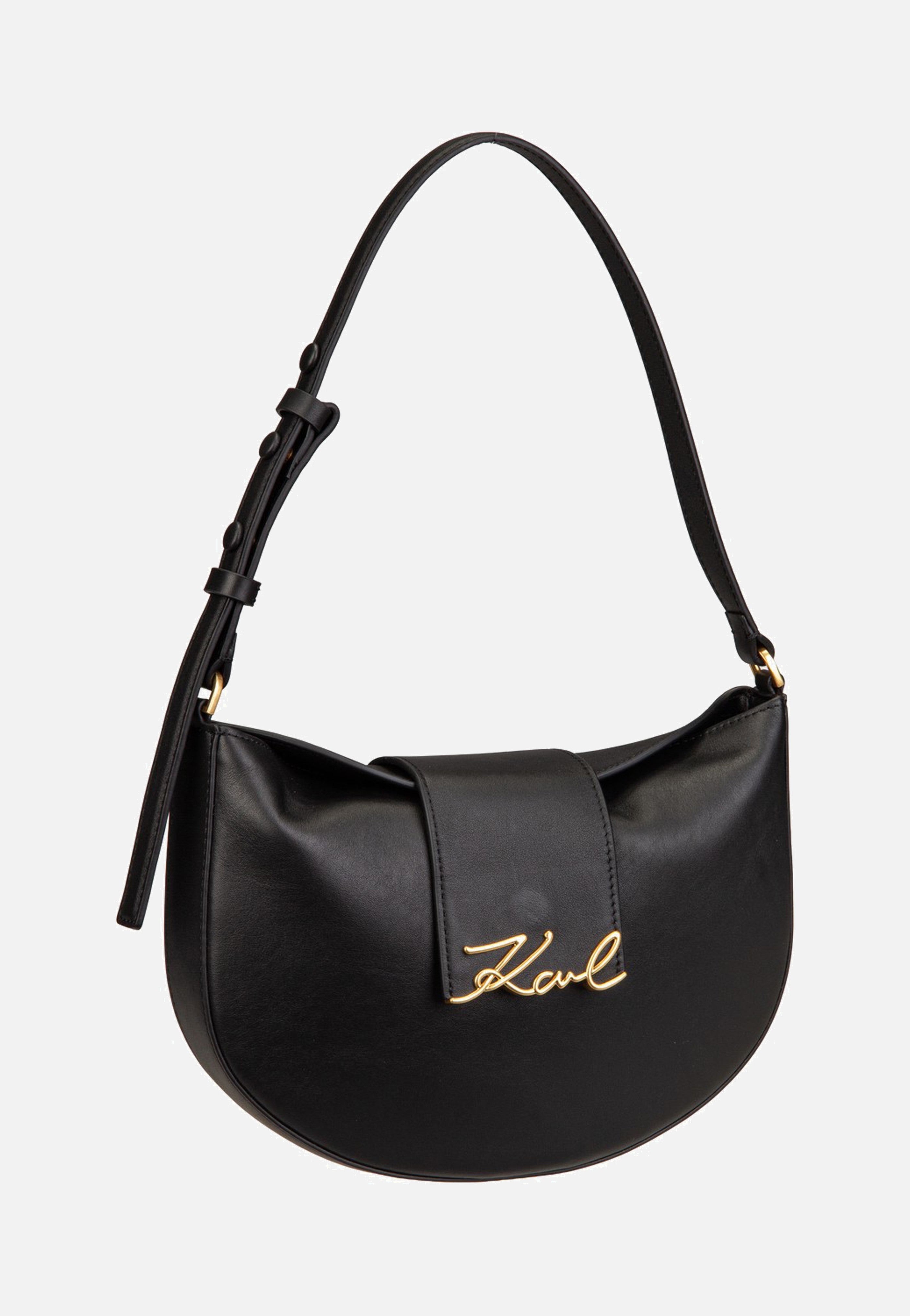 Karl Lagerfeld K/Signature FL Halfmoon SHB Black/Gold Schultertasche