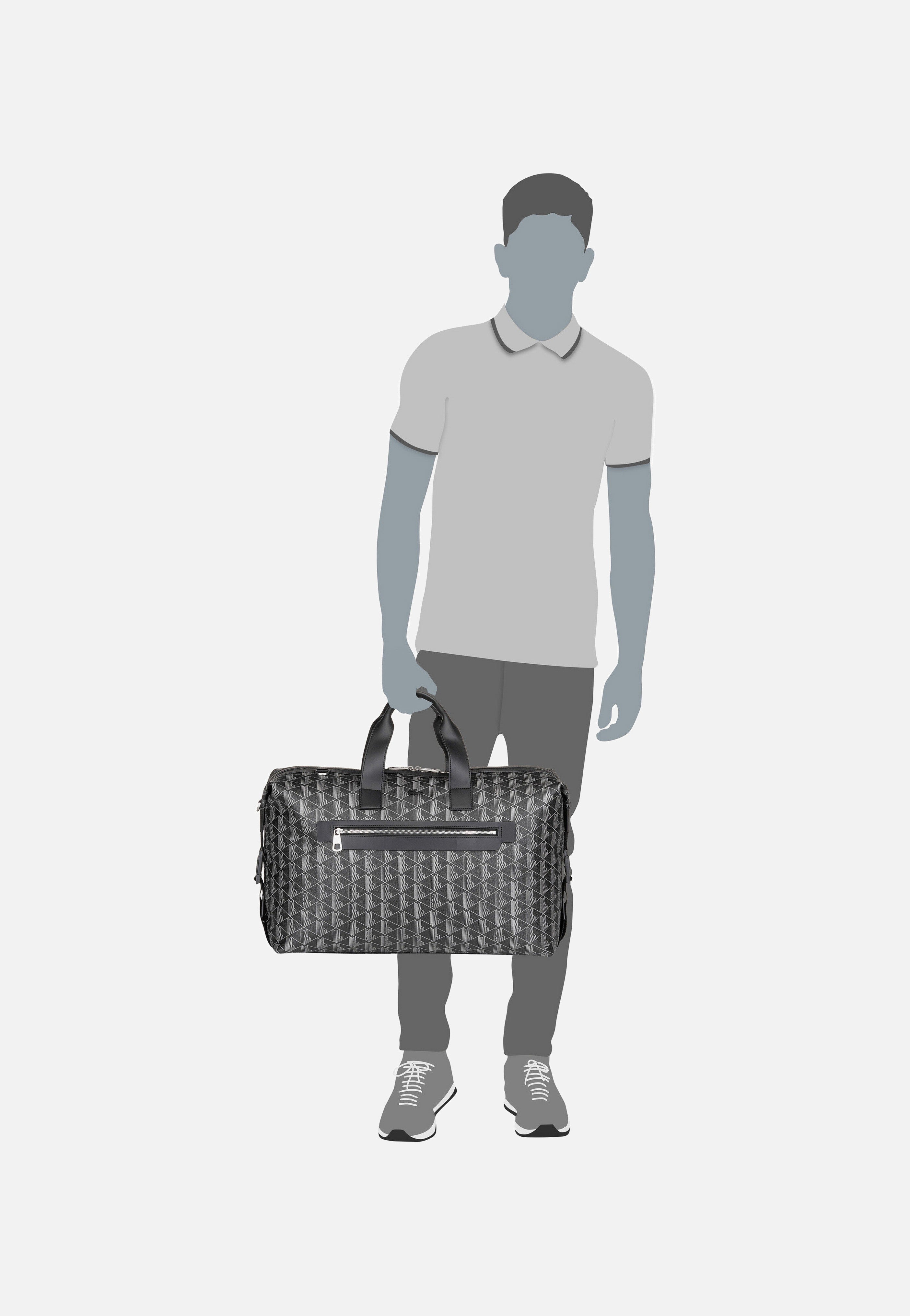 Lacoste - The Blend Duffle Monogram Noir Gris - Weekender | Neutral-Image