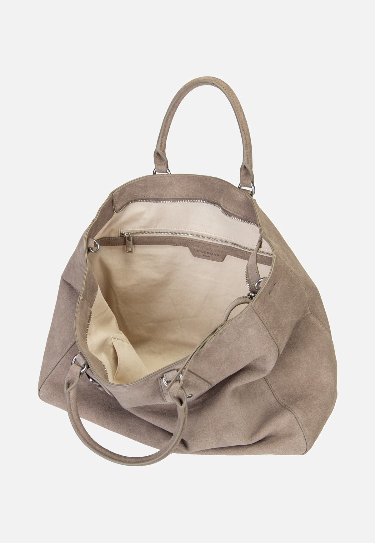 Liebeskind Berlin Cora L Suede Neutral Grey Satchel