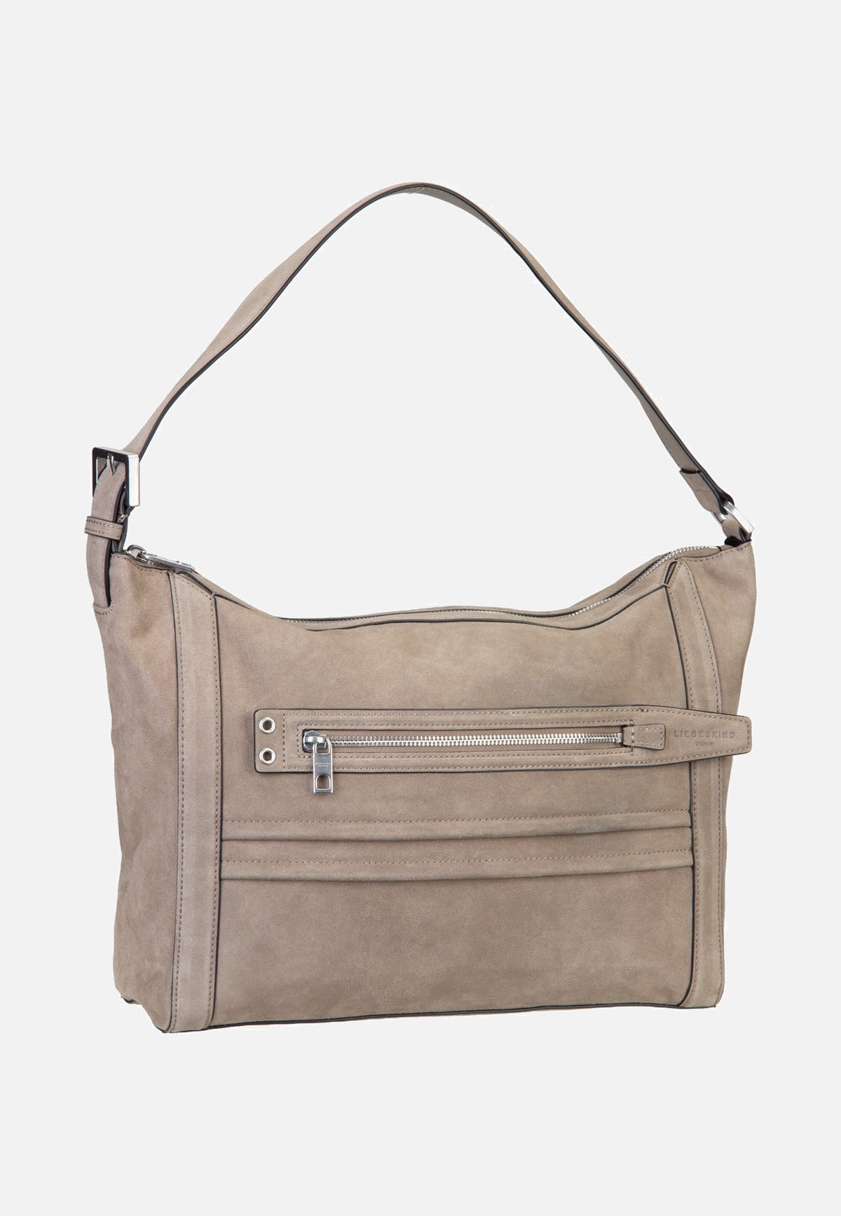 Liebeskind Berlin Delia Hobo M Suede Neutral Grey Hobo Bag