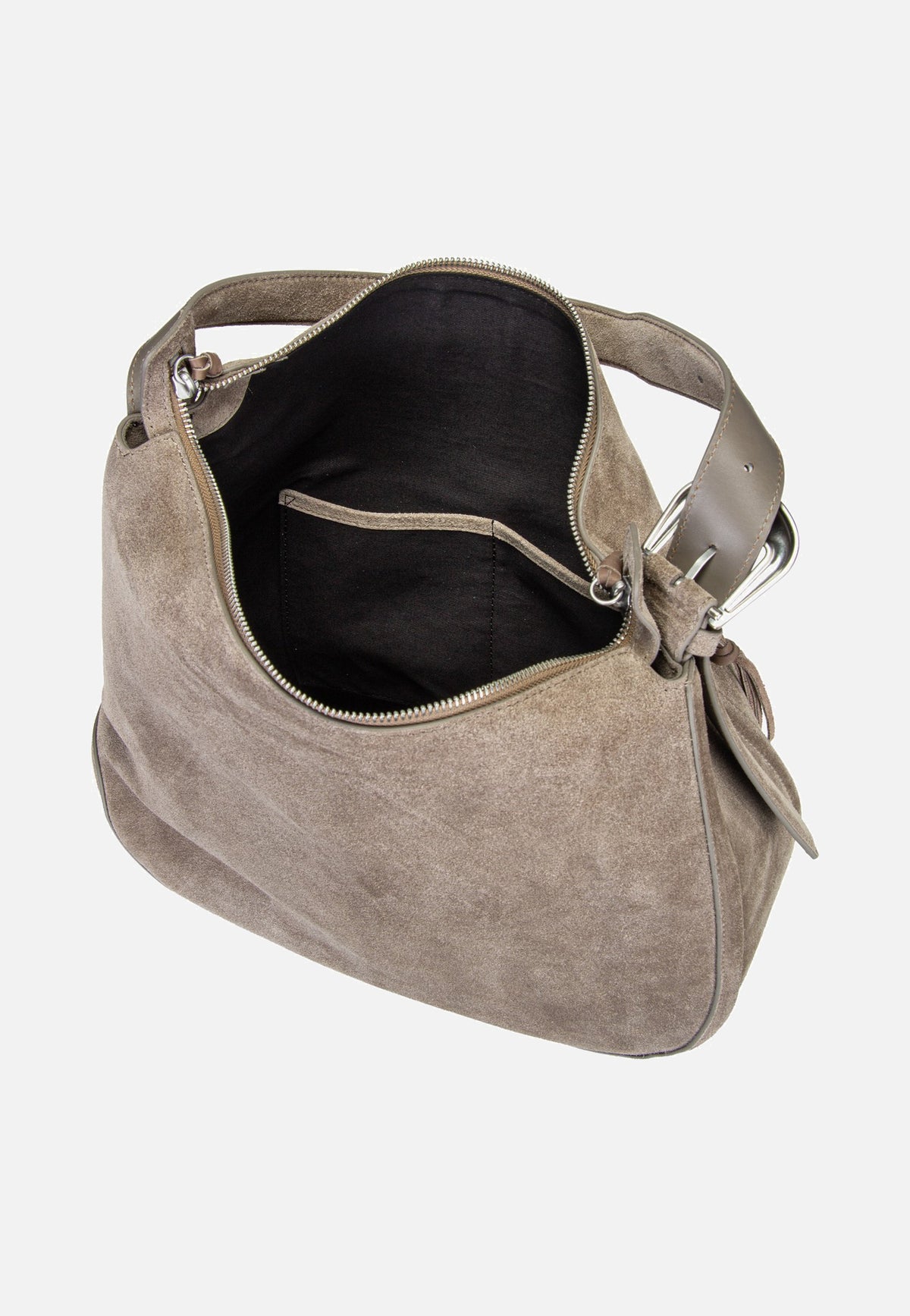 Liebeskind Berlin Ines Hobo L Suede Neutral Grey Hobo Bag