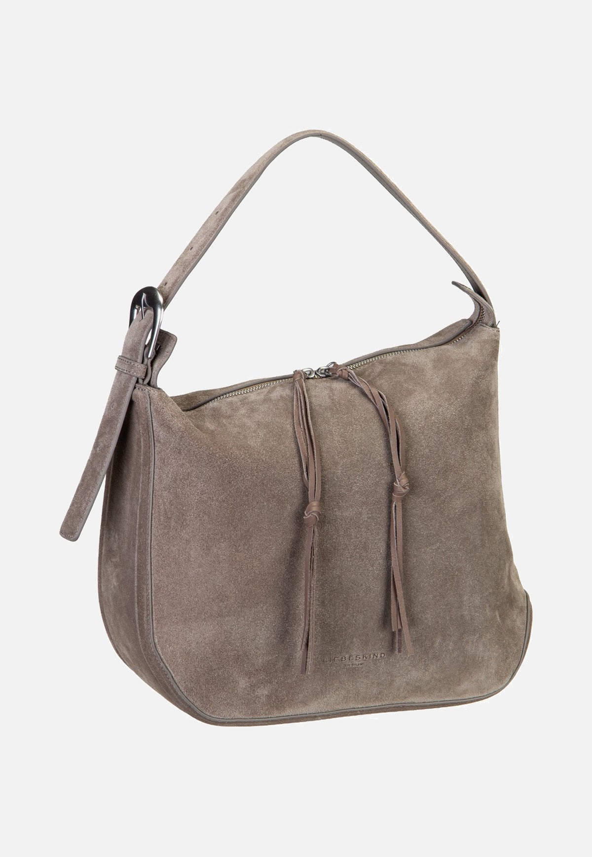 Liebeskind Berlin Ines Hobo L Suede Neutral Grey Hobo Bag