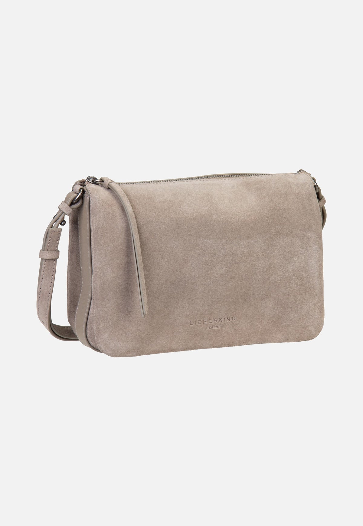 Liebeskind Berlin Nina M Hydro Suede Neutral Grey Crossbody Bag