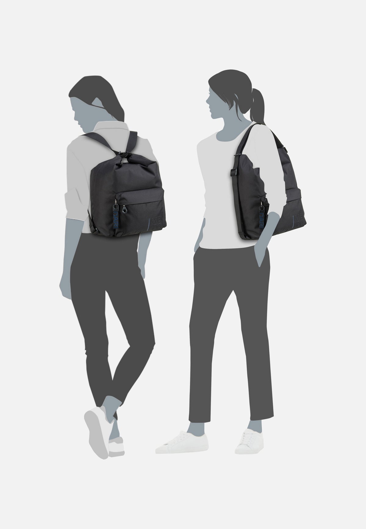 Mandarina Duck MD20 Hobo QMT09 Black Rucksack
