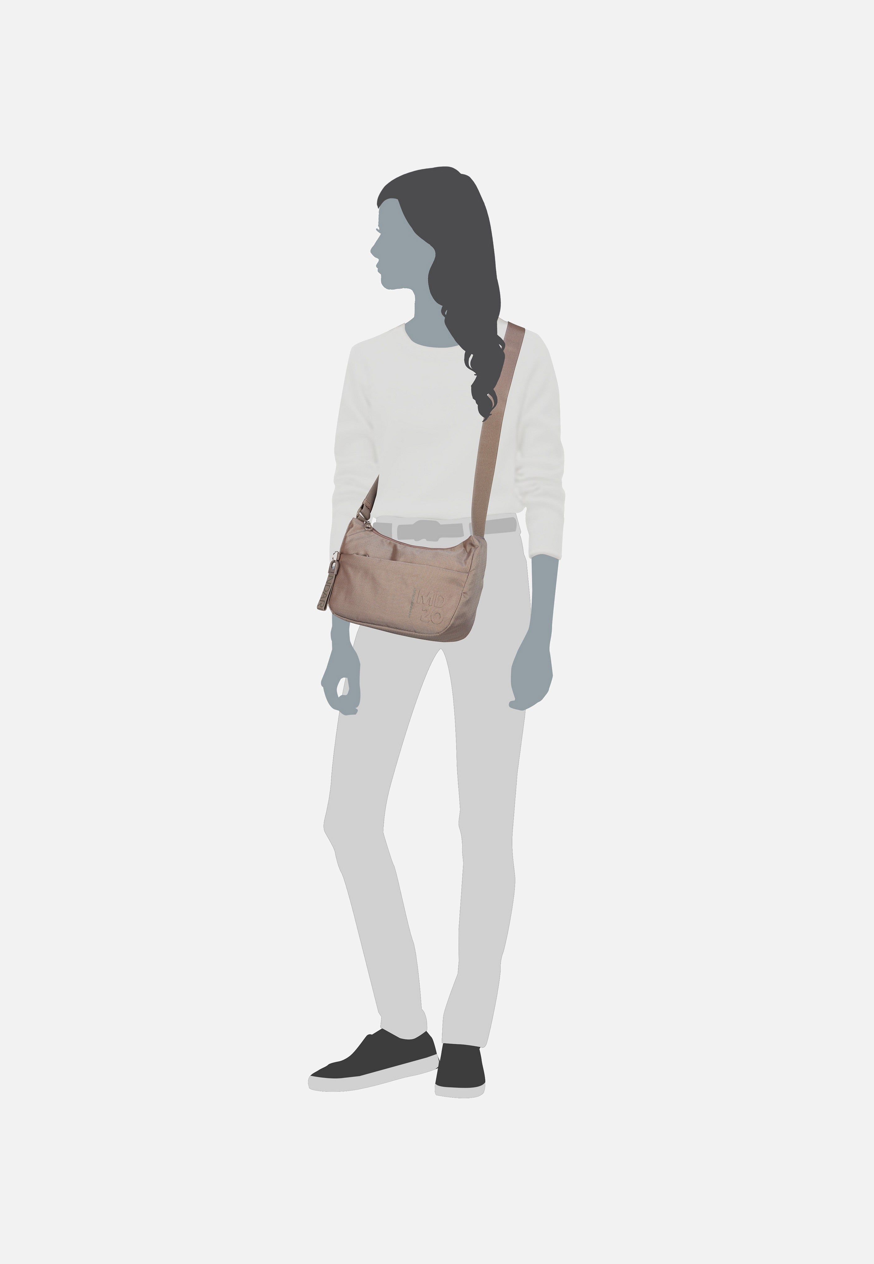 Mandarina Duck MD20 Hobo QMT30 Taupe Beuteltasche