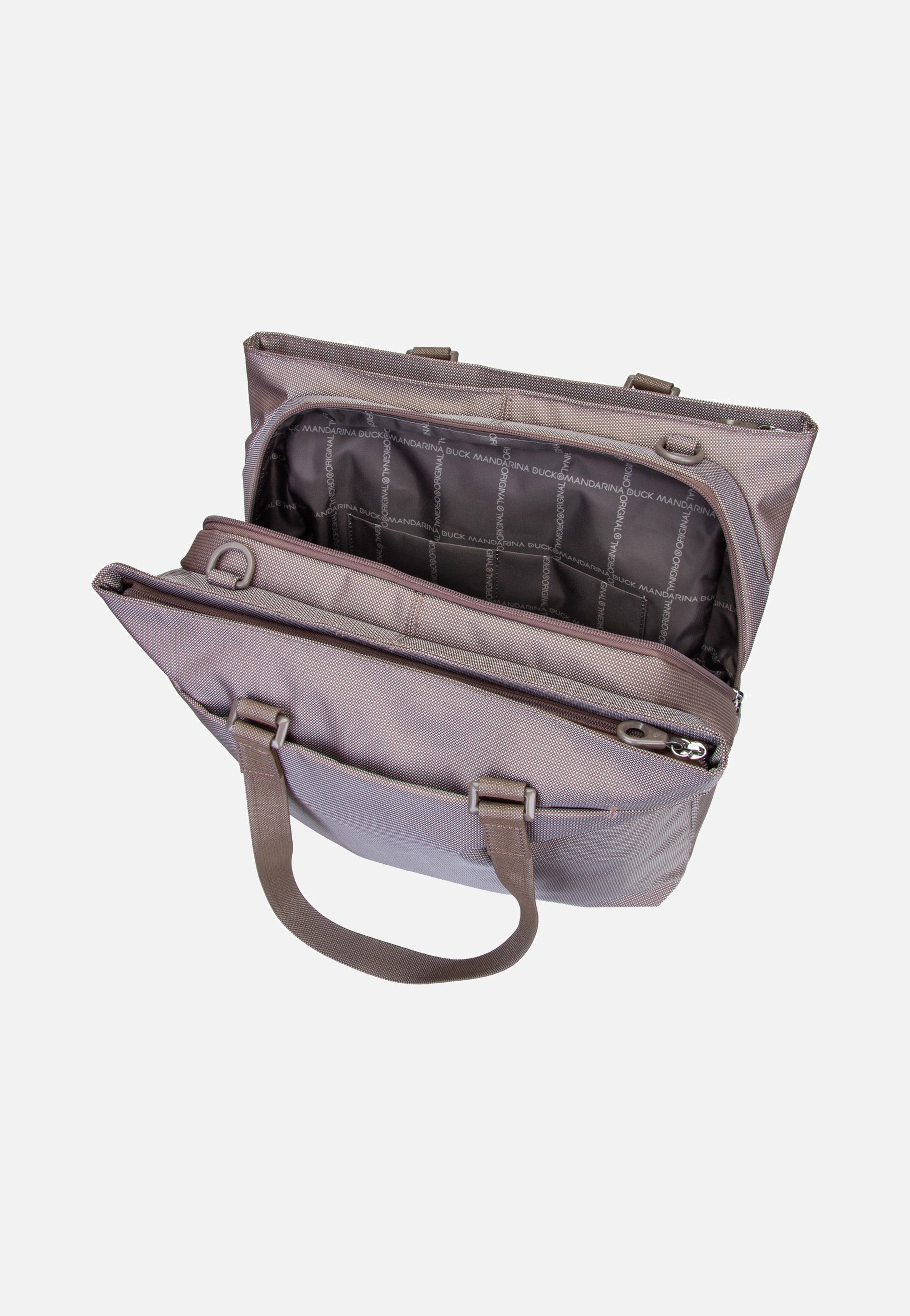 Mandarina Duck MD20 Double Zip QMT73 Taupe Shopper