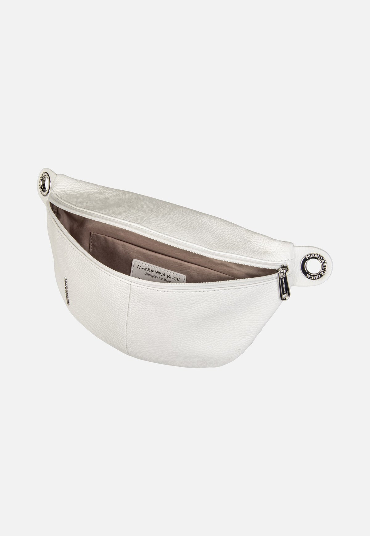 Mandarina Duck Mellow Leather Bum Bag FZT73 Blanc Bauchtasche