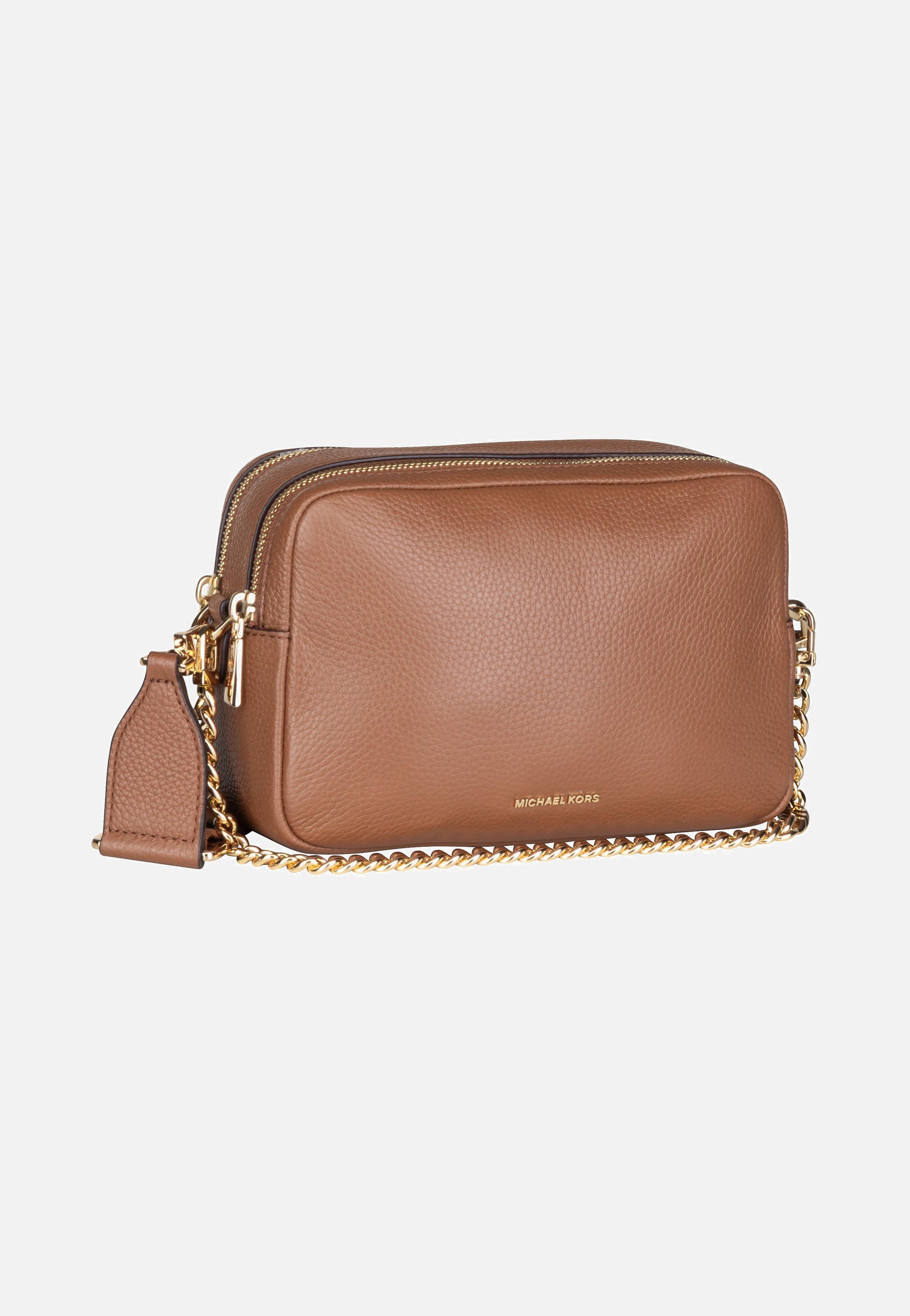 Michael Kors Bryant Medium Double Zip Chain Camera Pebble Luggage Umhängetasche