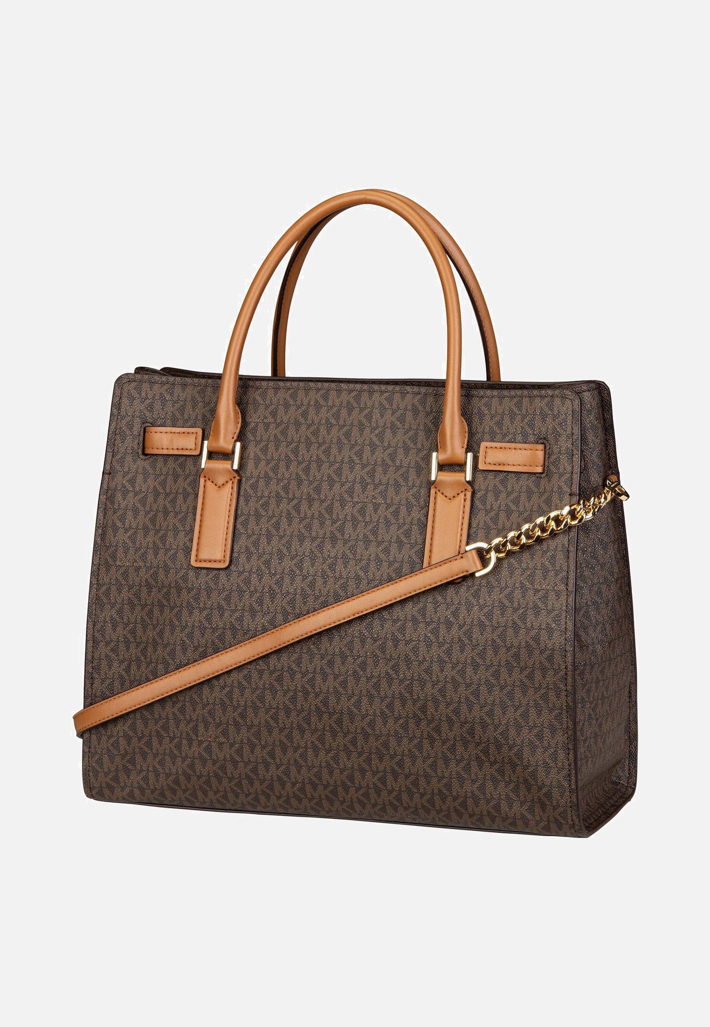 Michael Kors Hamilton LG Satchel MK SIG Brown/Acorn Shopper