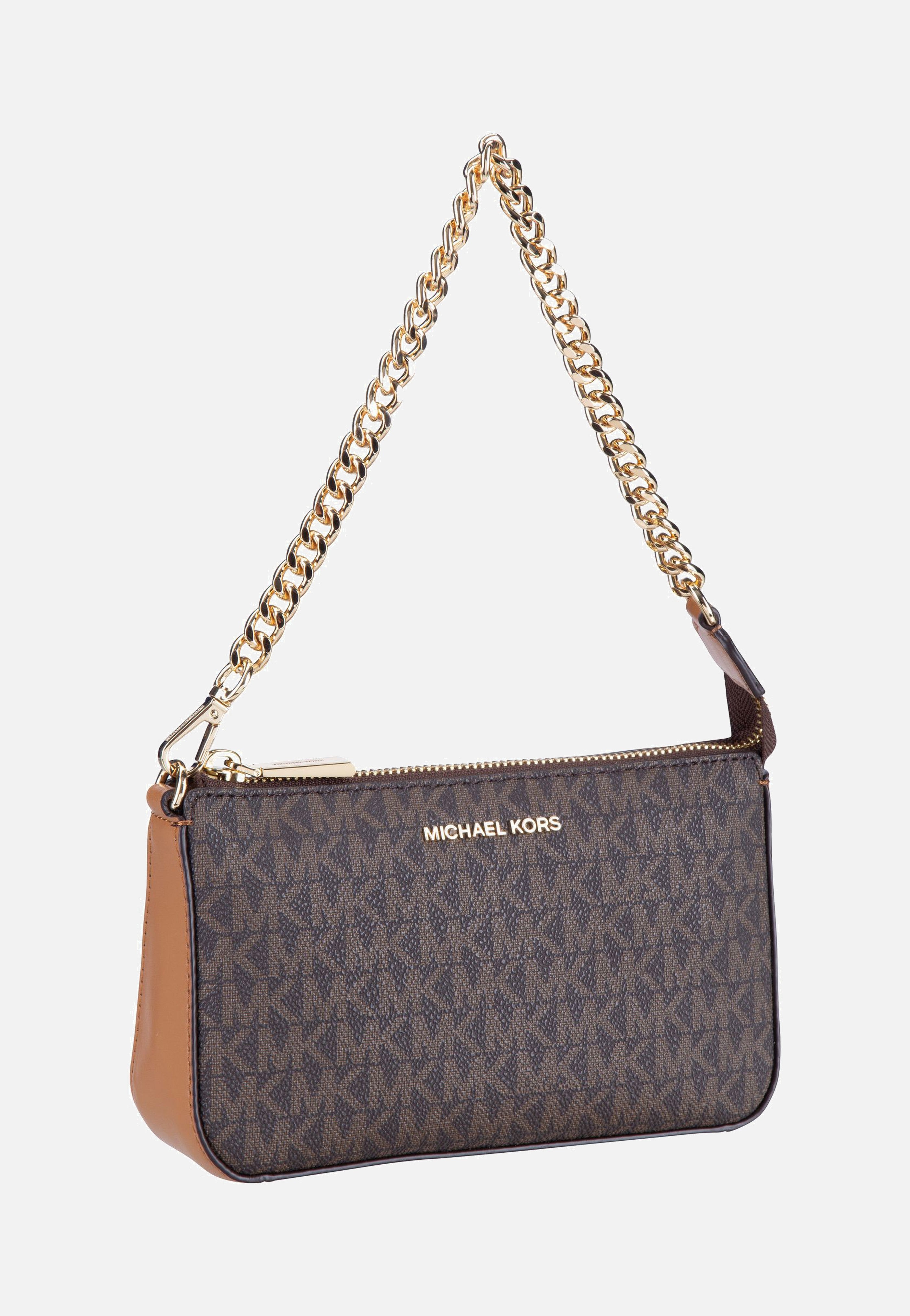 Michael Kors - Jet Set Medium Chain Pouchette Lux MK Signature Brown - Handle Bag | Women-Image
