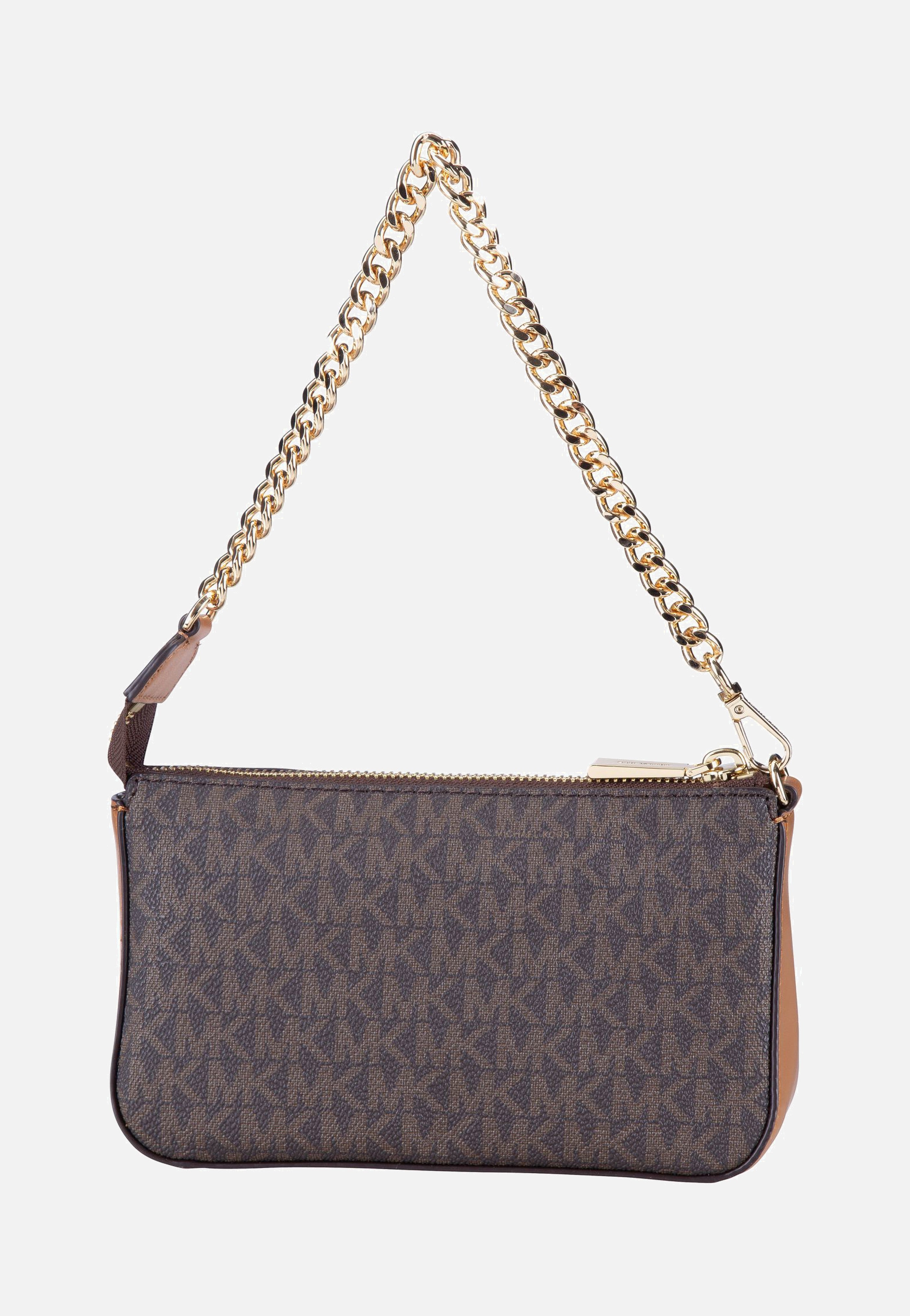 Michael Kors - Jet Set Medium Chain Pouchette Lux MK Signature Brown - Handle Bag | Women-Image