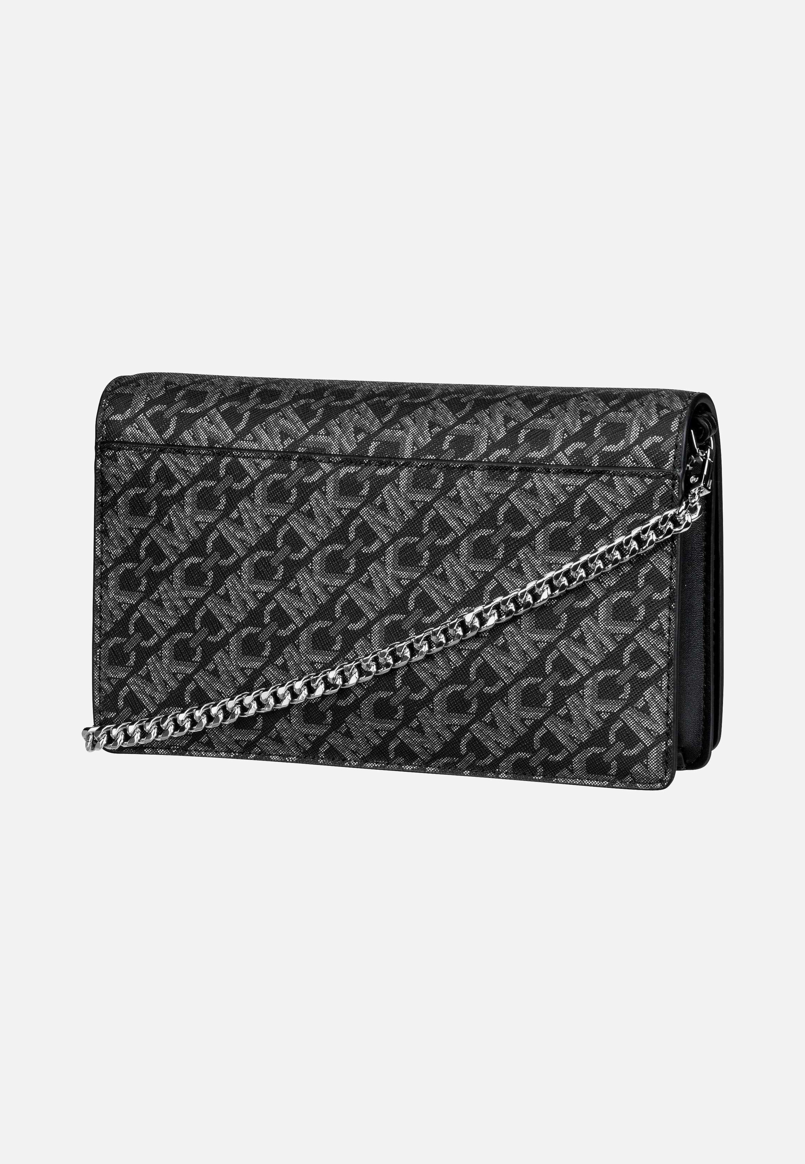 Michael Kors - Jet Set Medium Flap Chain MK SIG Black/Silver - Evening Bag | Women-Image