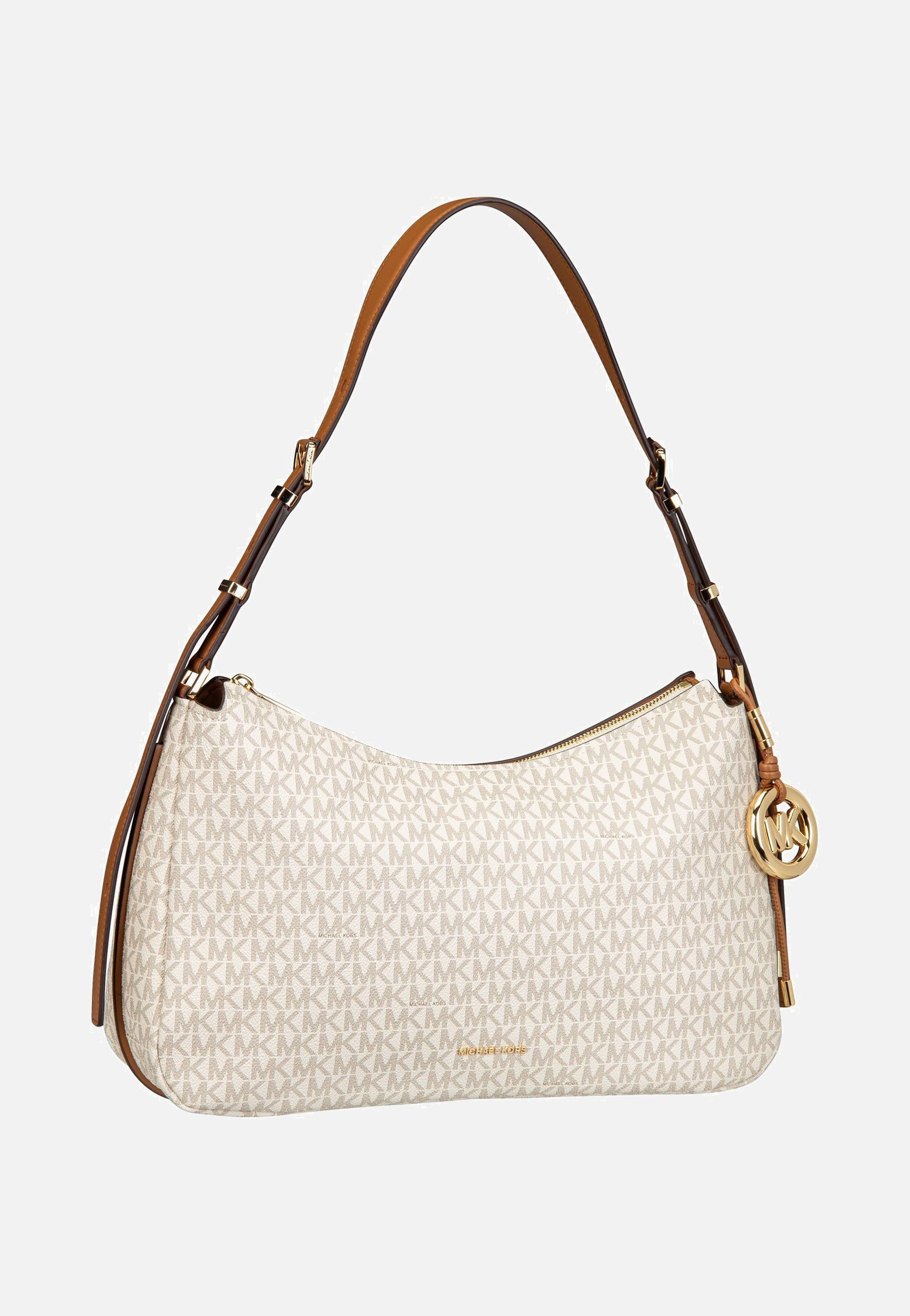 Michael Kors - Nolita MD TZ Hobo Shoulder MK Sig Vanilla/Acorn - Shoulder Bag | Women-Image