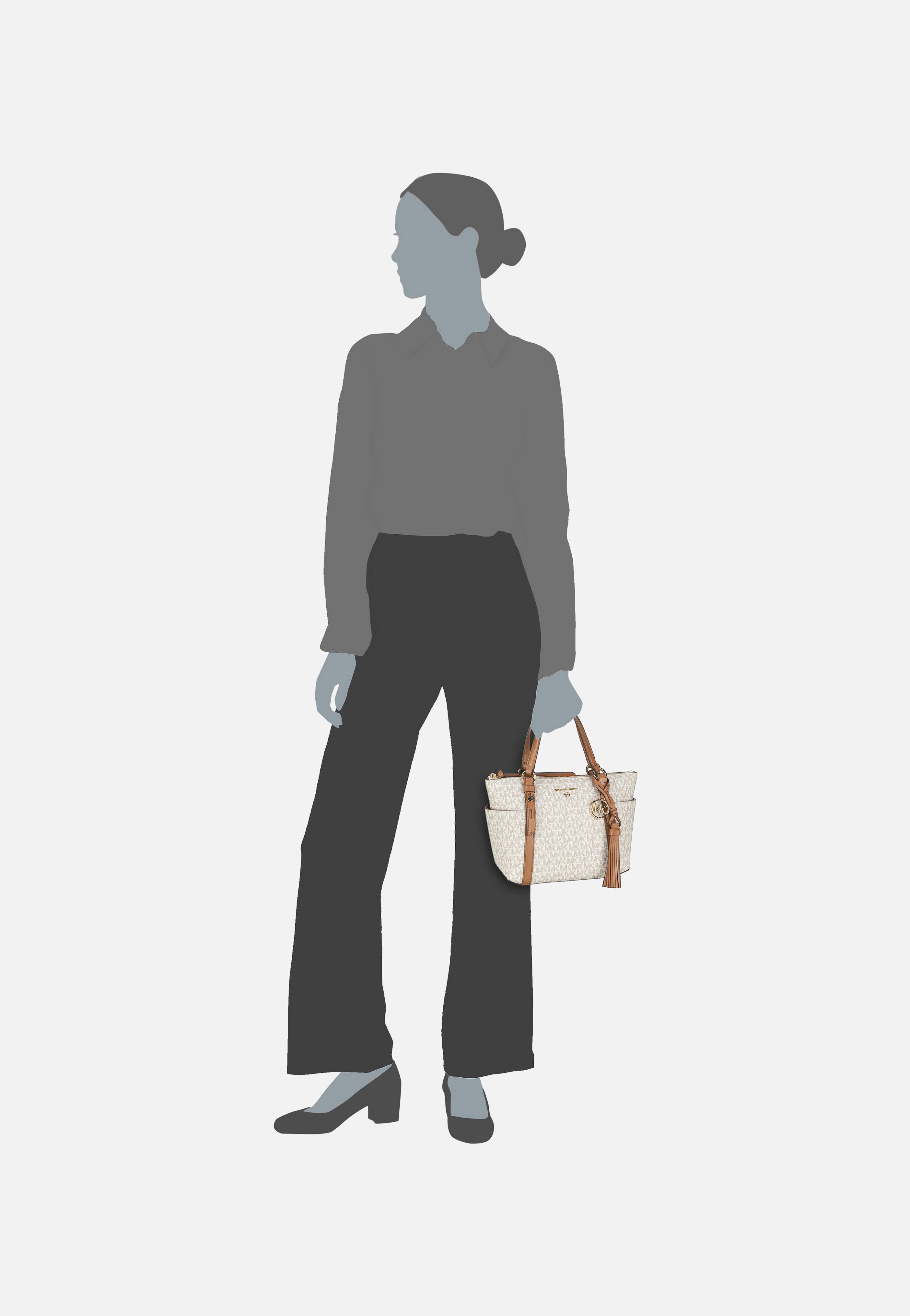 Michael Kors - Sullivan Small Conv TZ Tote MK Signature Vanilla/Acorn - Handle Bag | Women-Image