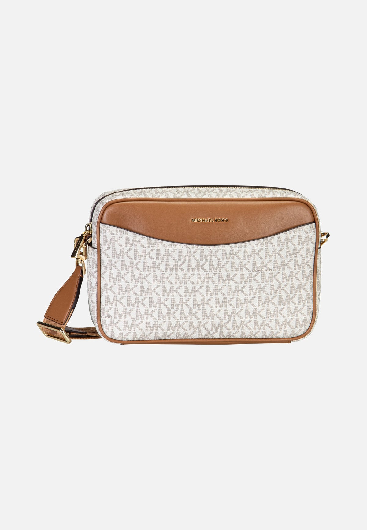 Michael Kors Bev LG Ew Pckt Xbody Vanilla/Acorn Crossbody Bag