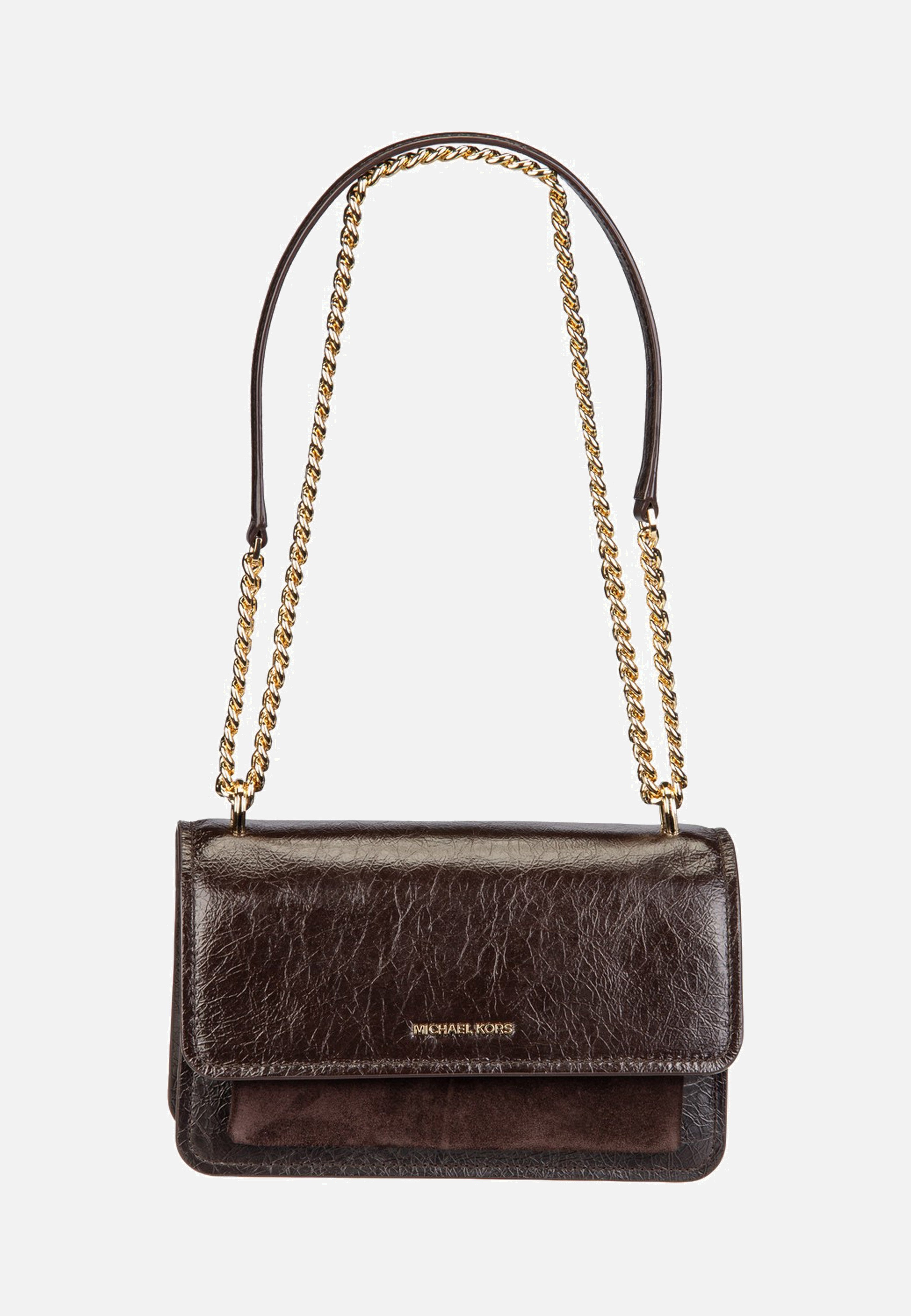 Michael Kors Claire LG Shoulder Crash Chocolate Evening Bag