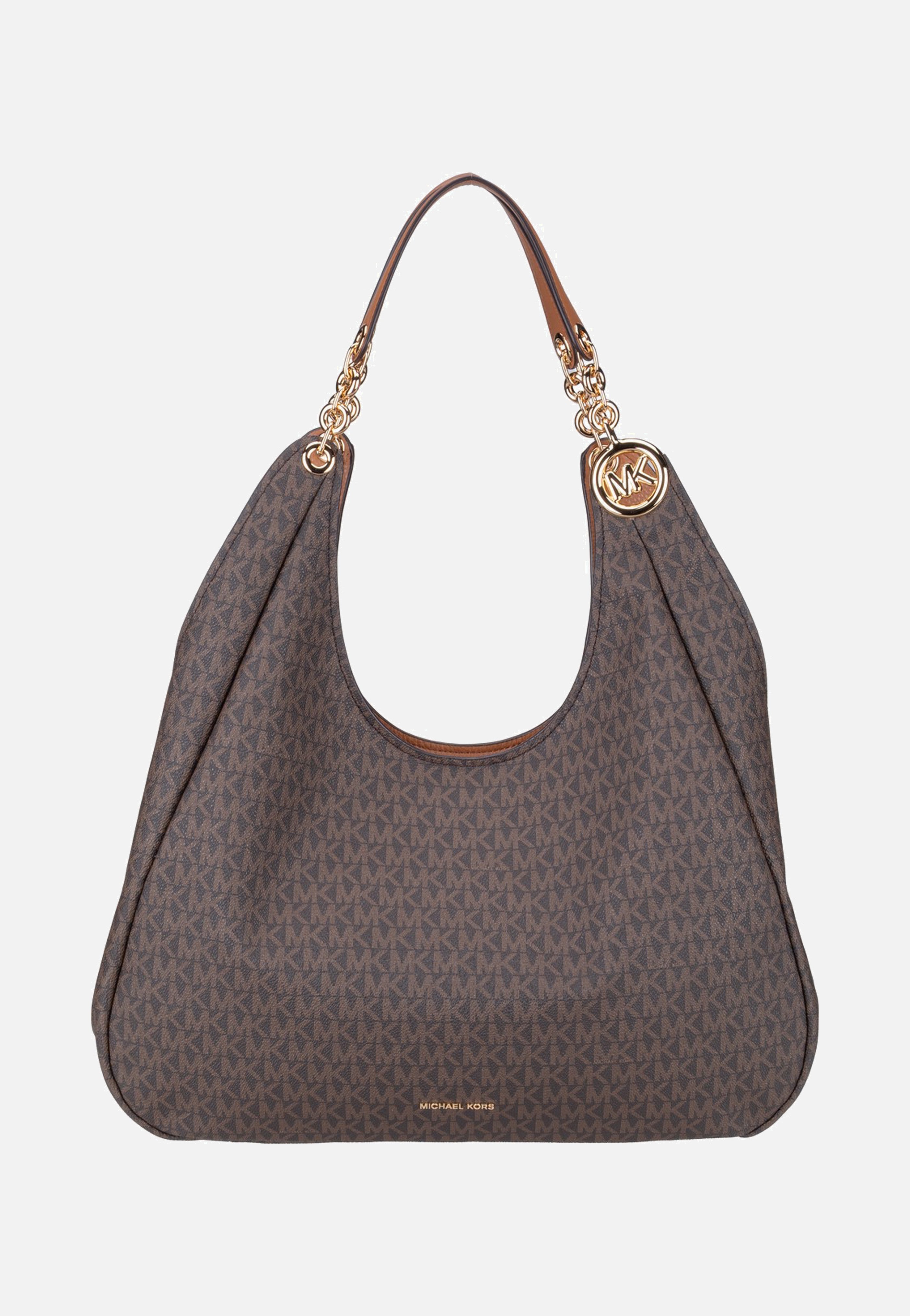 Michael Kors Ellie LG Trpl Compt Shldr Tote Brown/Acorn Hobo Bag